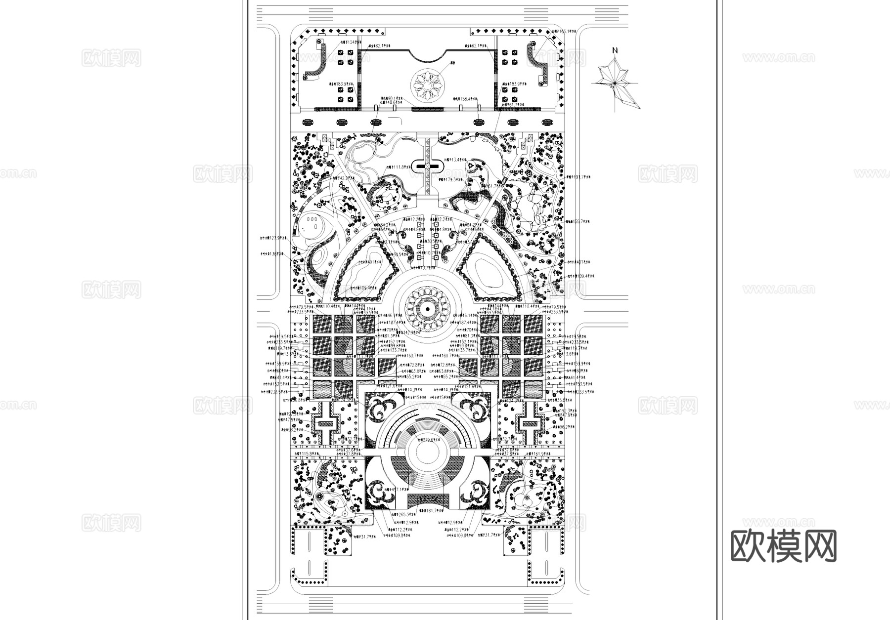 植物园景观绿化CAD平面施工图cad施工图