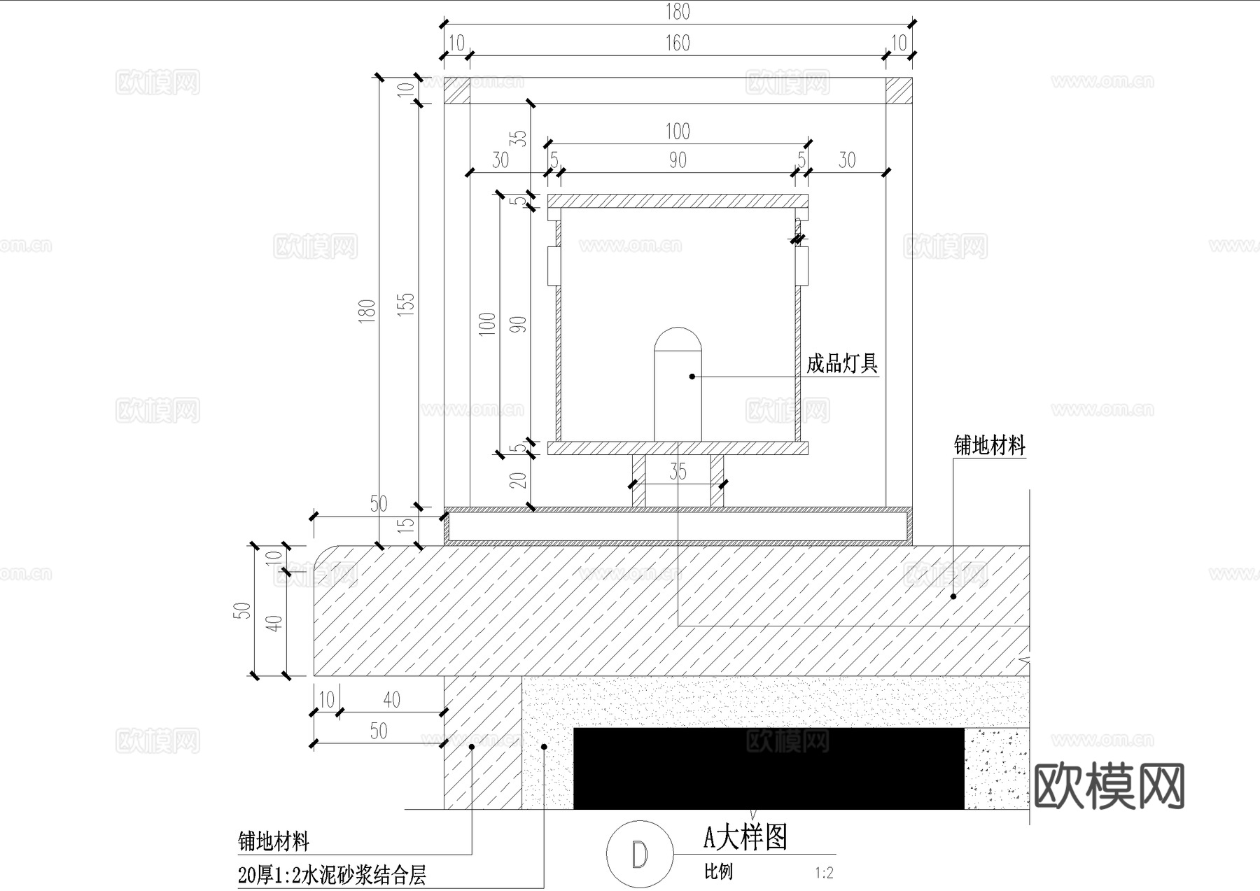 地灯 庭院灯 景观灯具cad施工图