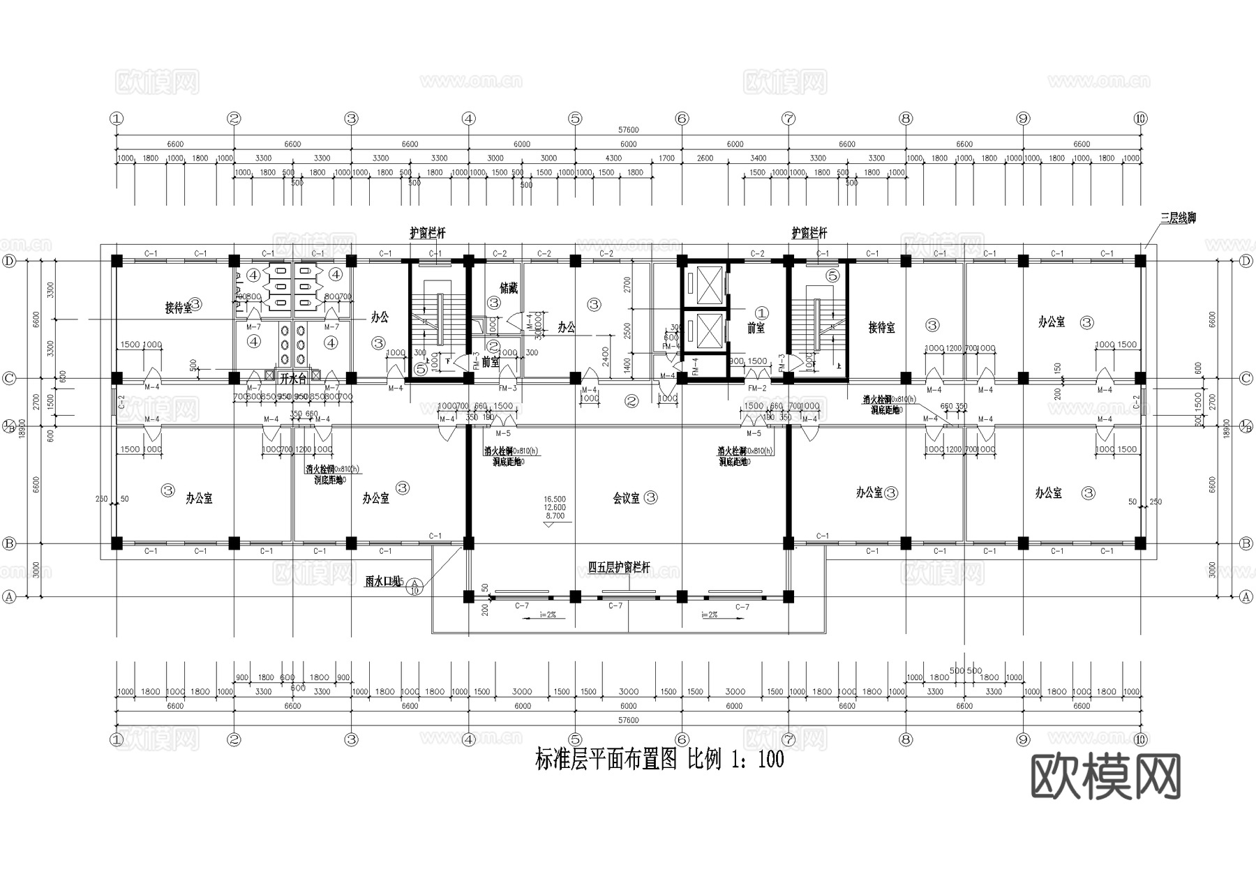 欧式高层办公楼建筑cad施工图