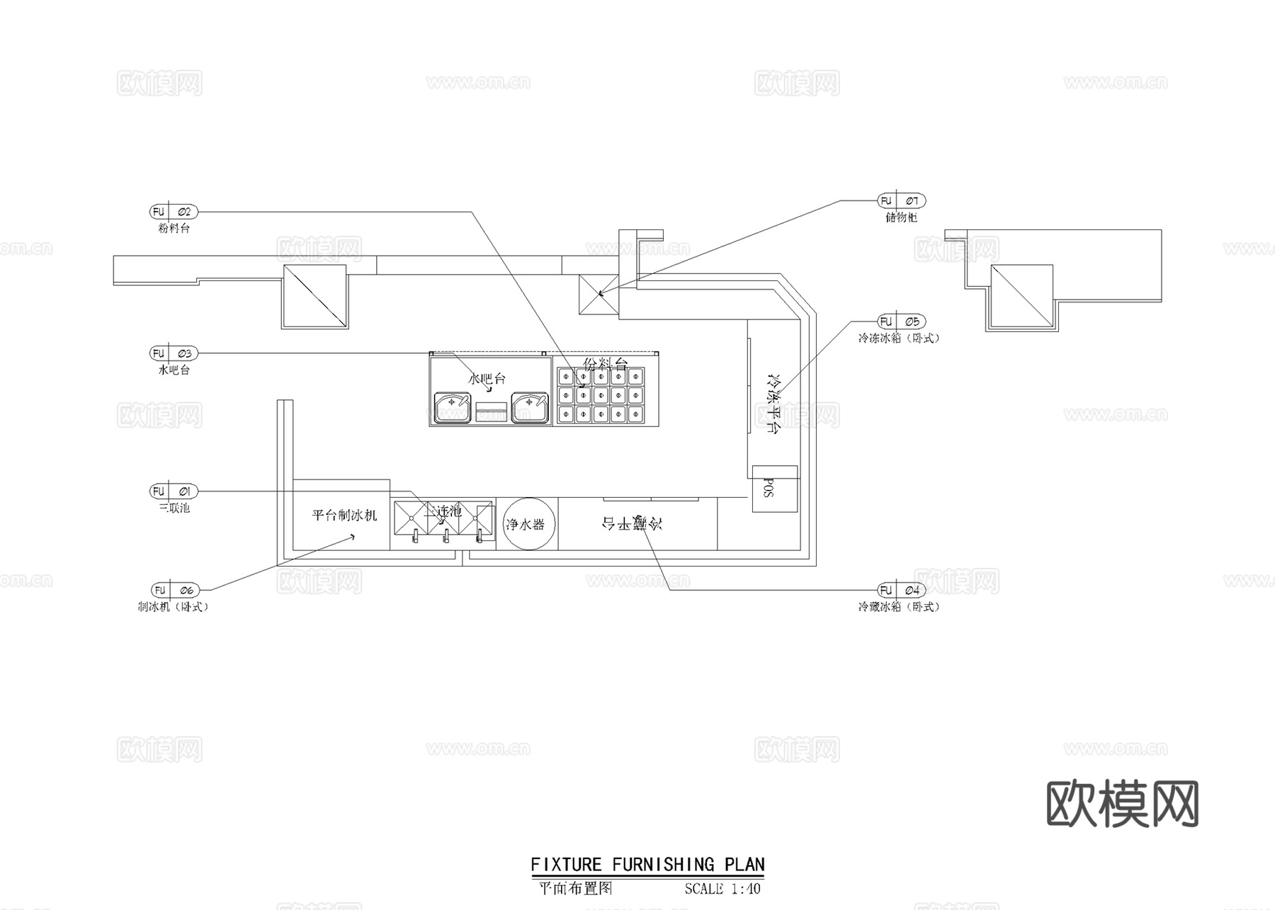 奶茶咖啡  最新全套施工图设计cad施工图