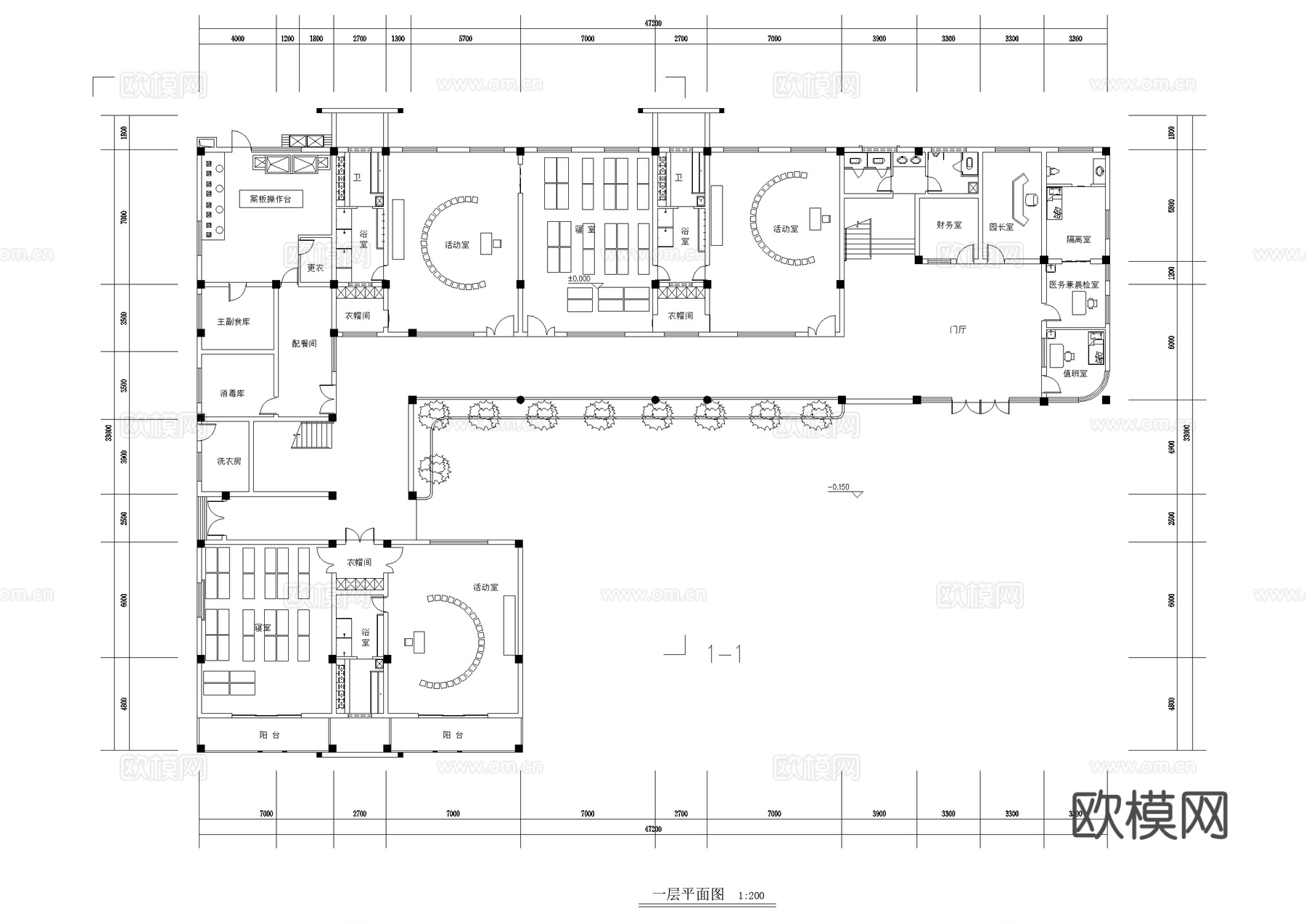 幼儿园建筑CAD施工图集cad施工图