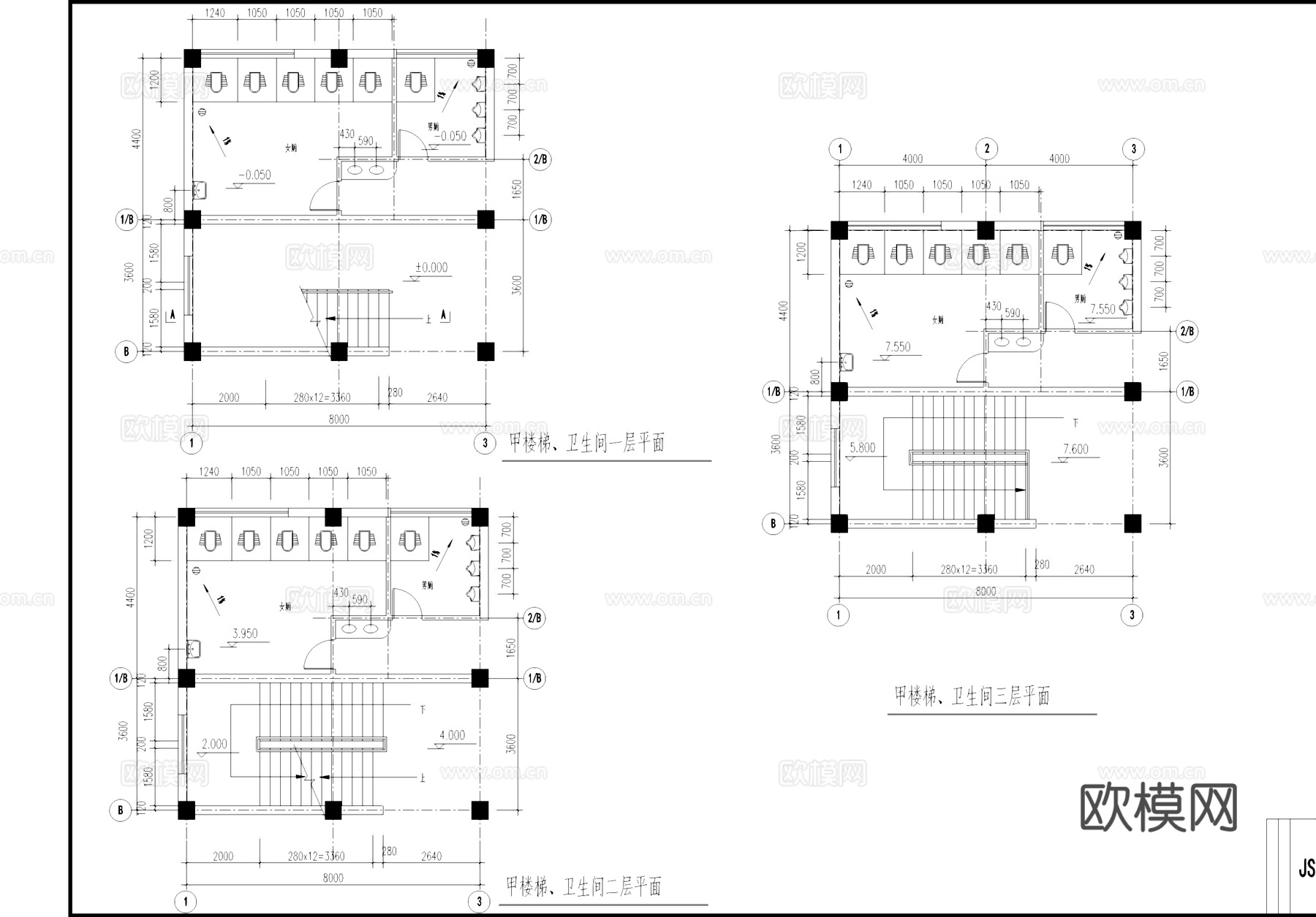 二级耐火七度抗震车间厂房工业建筑CAD施工图cad施工图