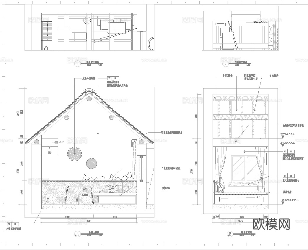高档民宿酒店 最新全套施工图设计cad施工图