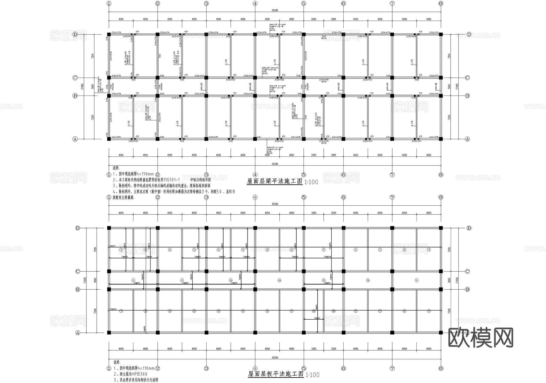 五层办公楼建筑cad施工图