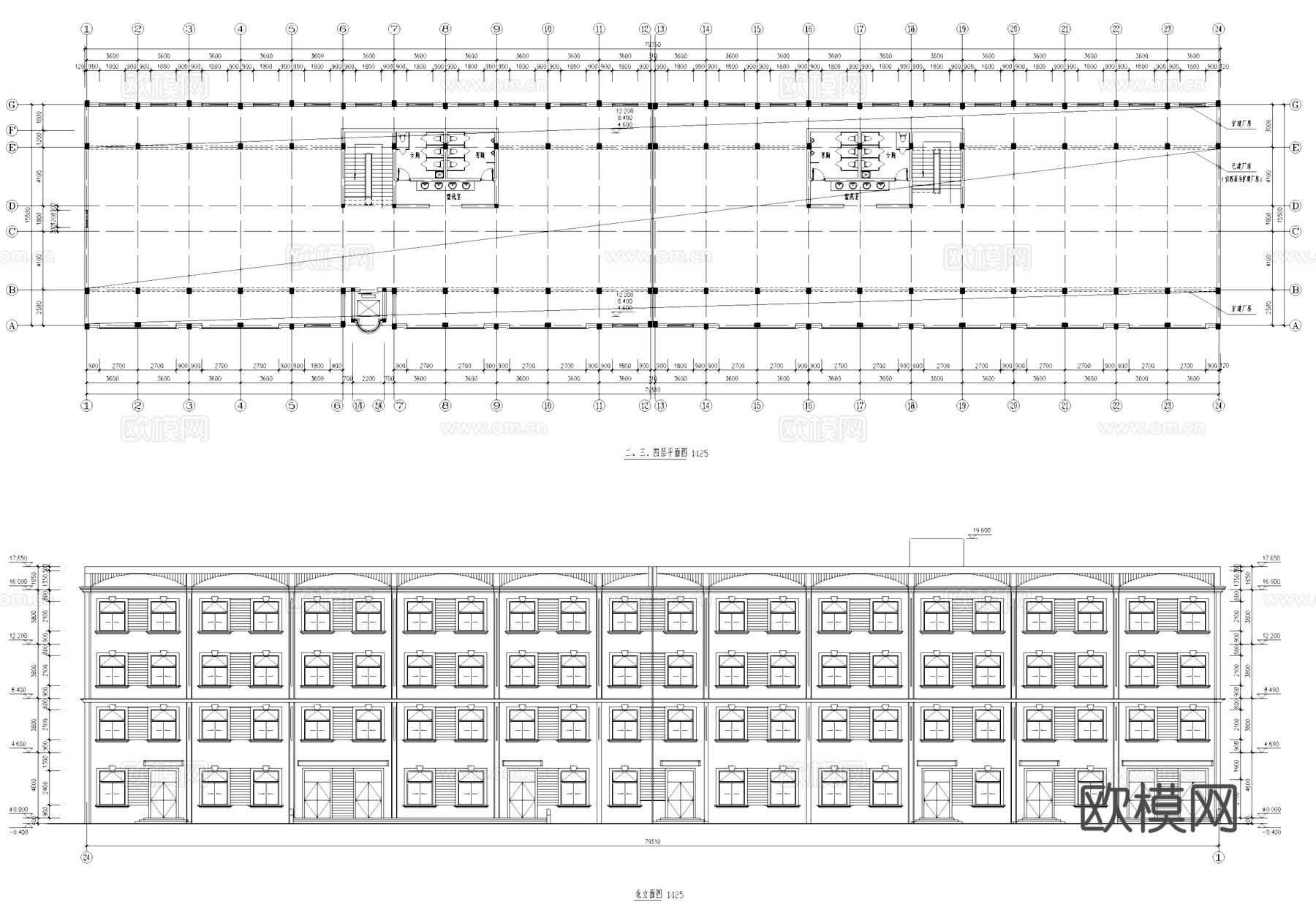 厂房工业建筑CAD施工图cad施工图