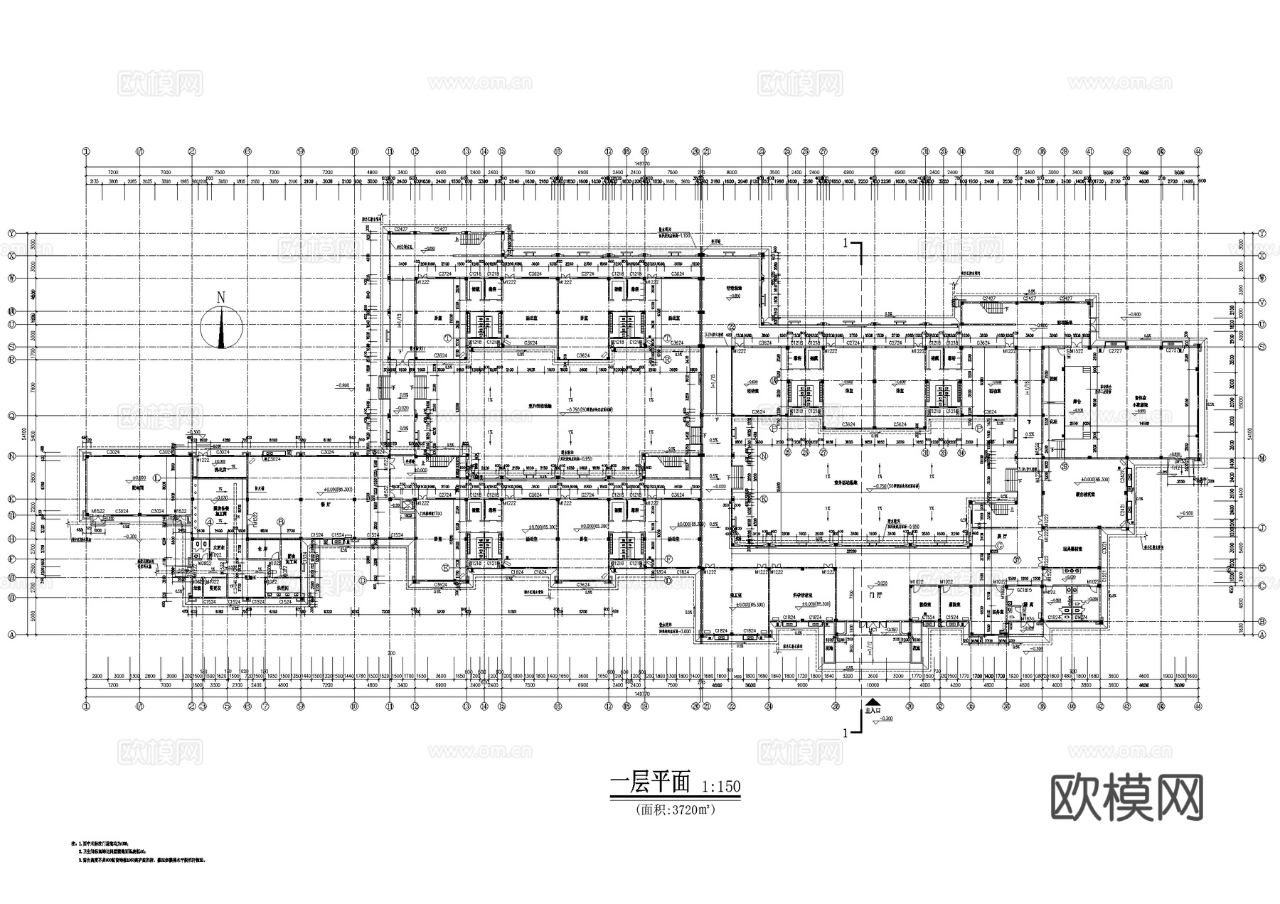 益阳碧桂园社区幼儿园建筑CAD施工图整套cad施工图