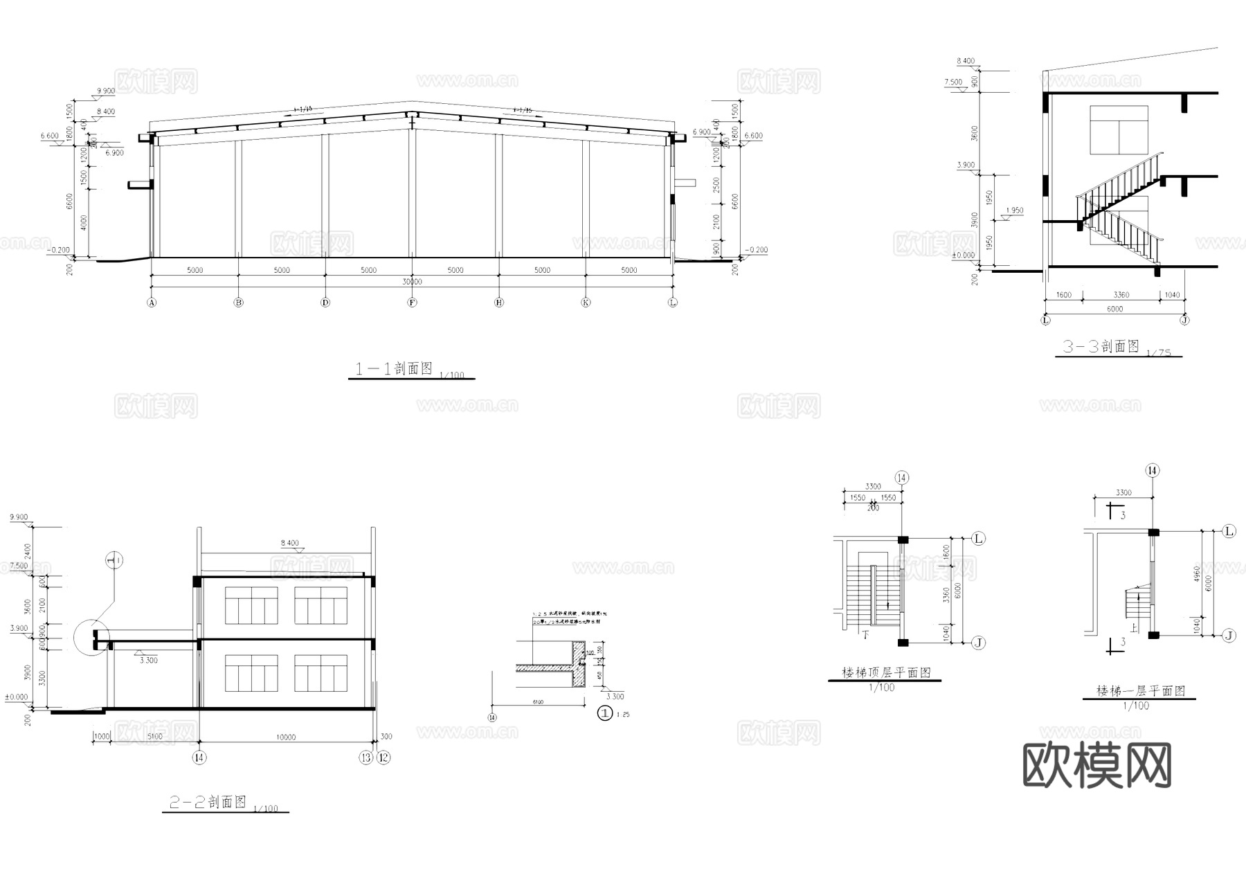 生产车间厂房工业建筑CAD施工图cad施工图