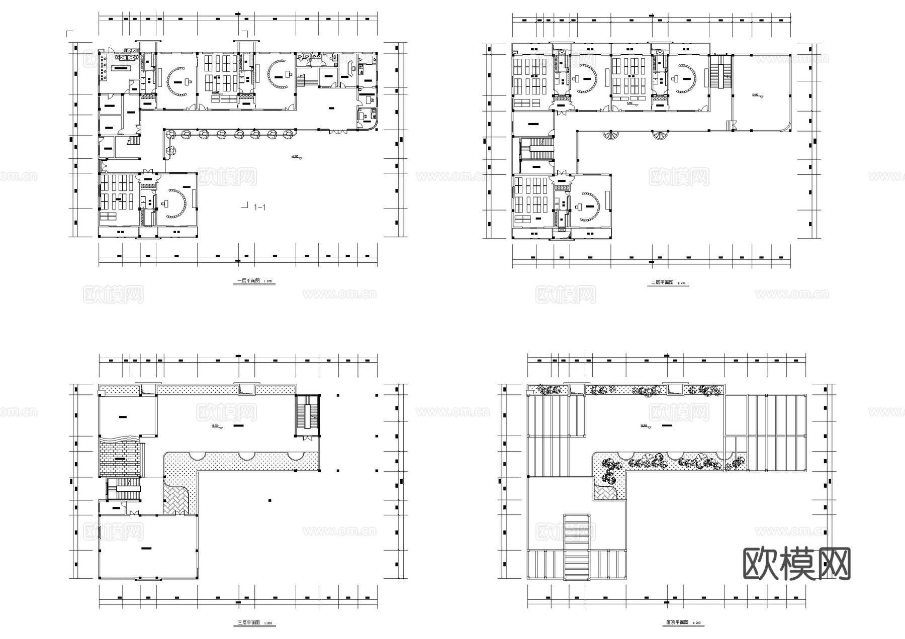 幼儿园建筑CAD施工图集cad施工图