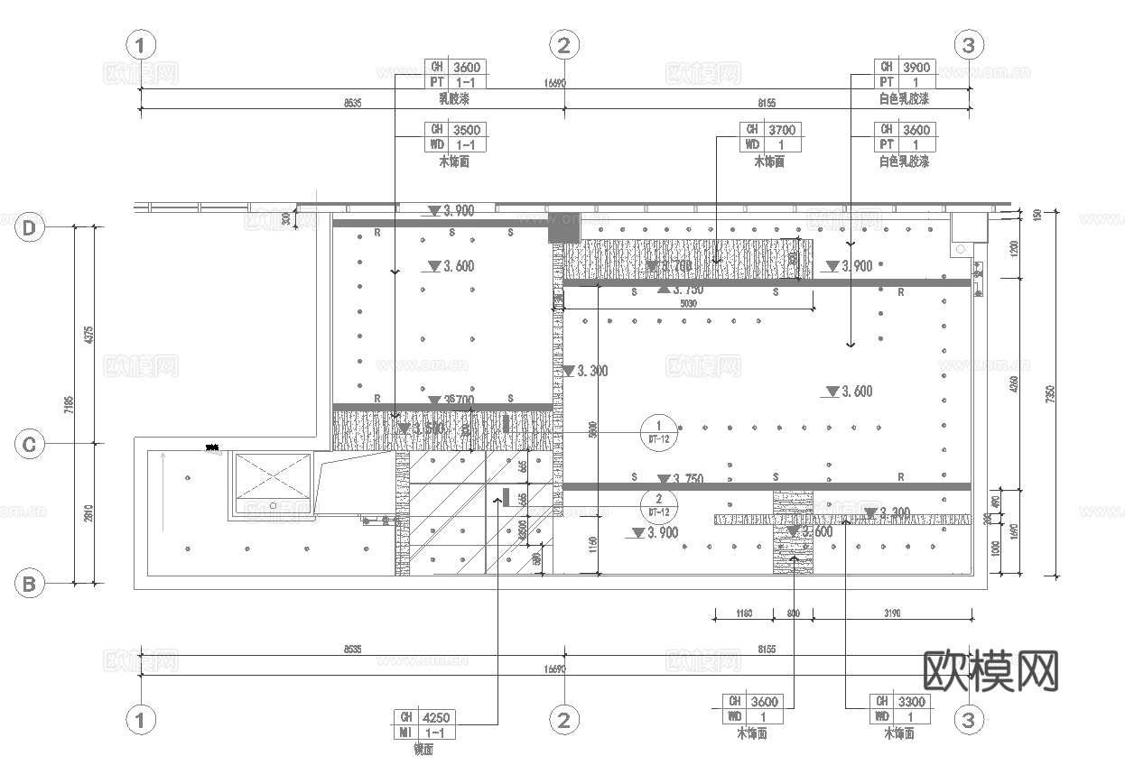 三层眼镜店 最新全套施工图设计cad施工图