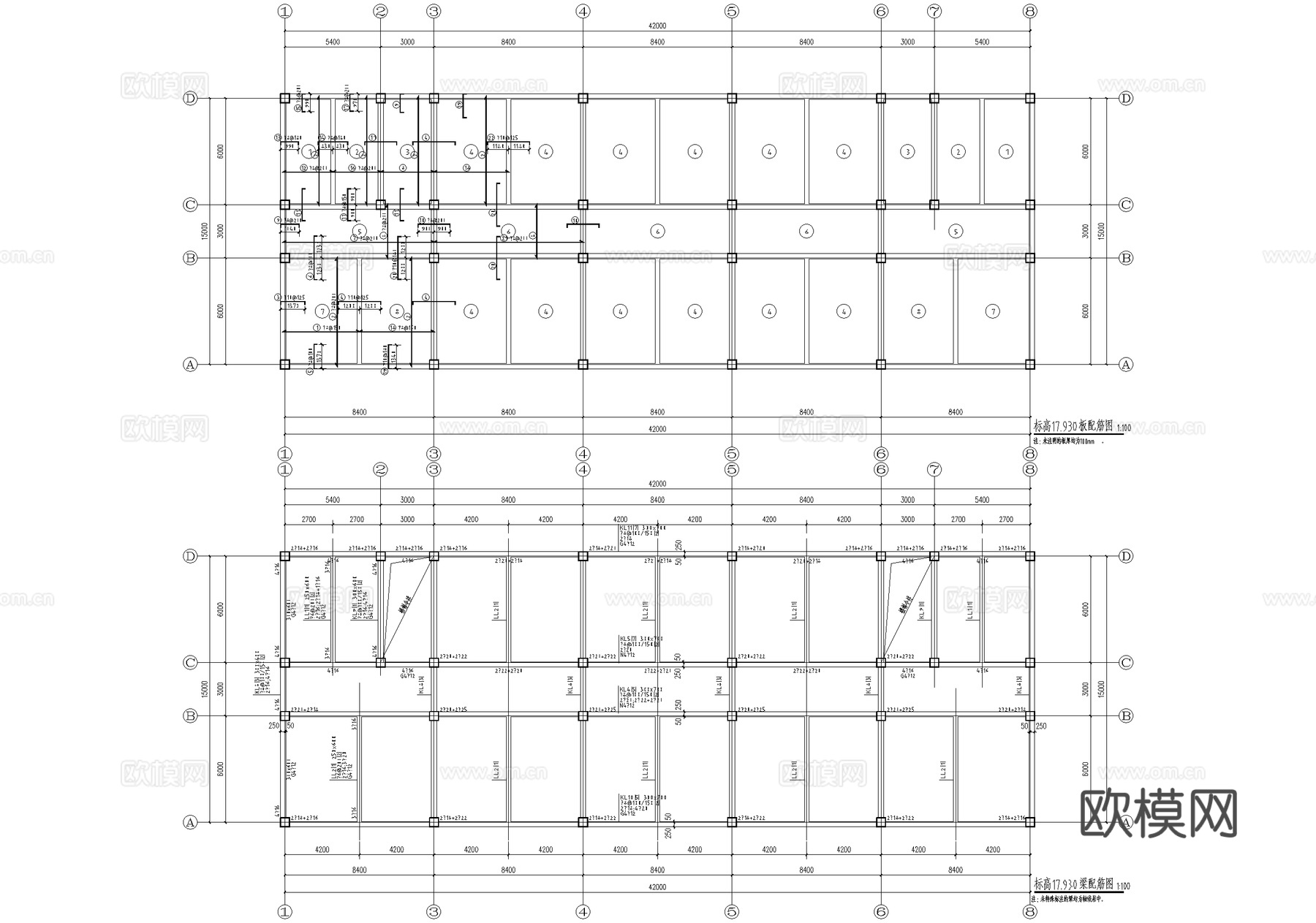 五层商务写字楼办公楼建筑cad施工图