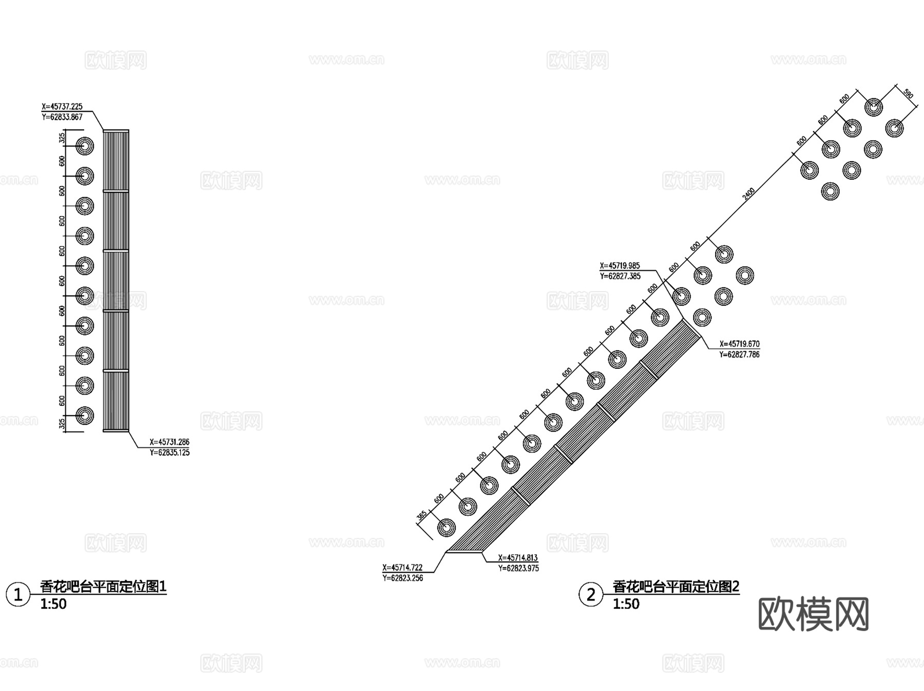 园林景观户外吧台CAD施工详图集cad施工图