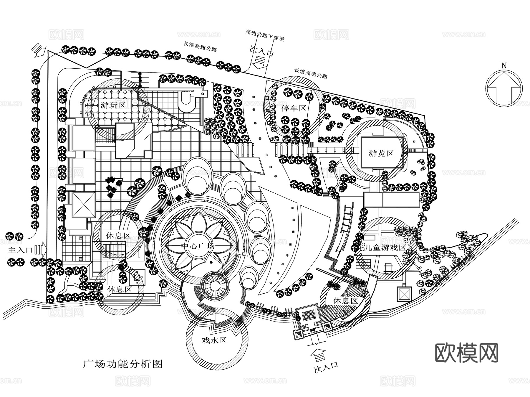 长寿文化艺术中心广场景观CAD施工图集cad施工图