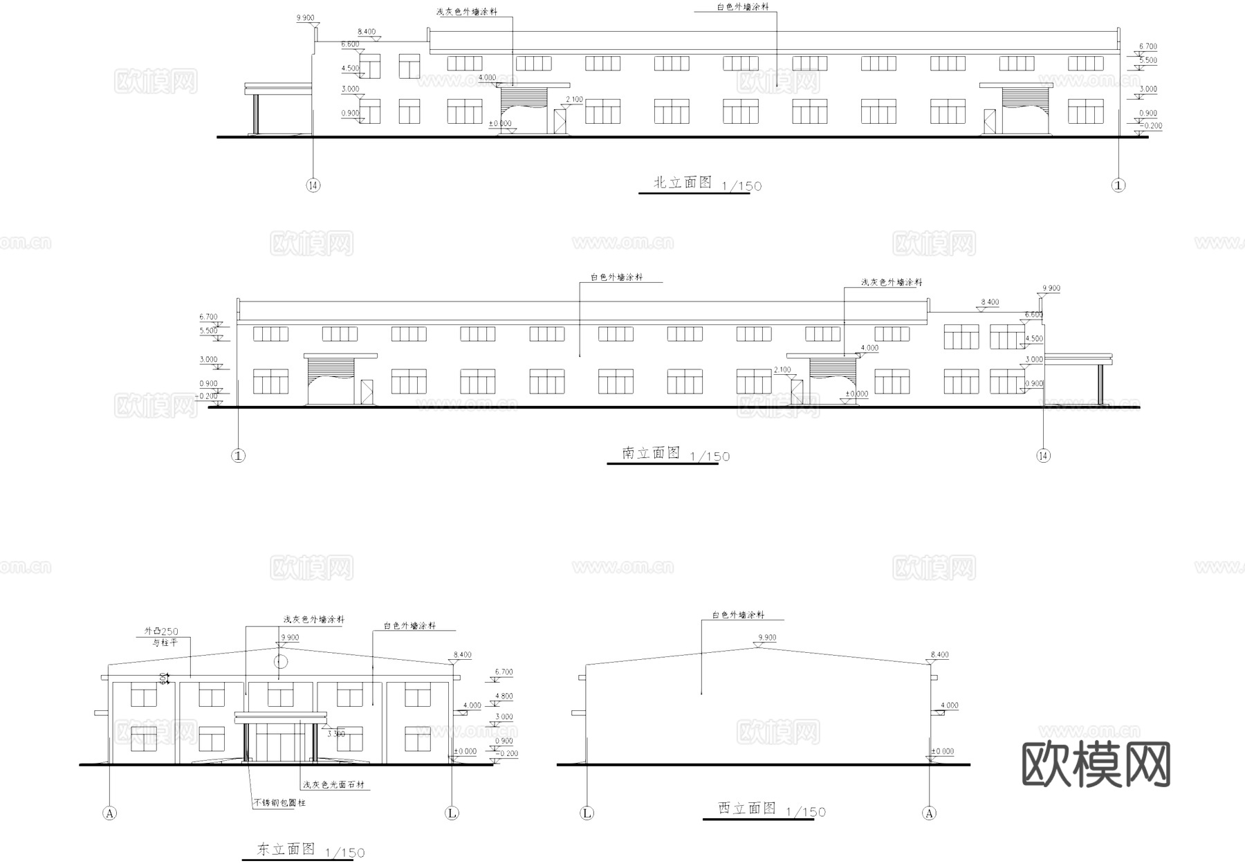 生产车间厂房工业建筑CAD施工图cad施工图