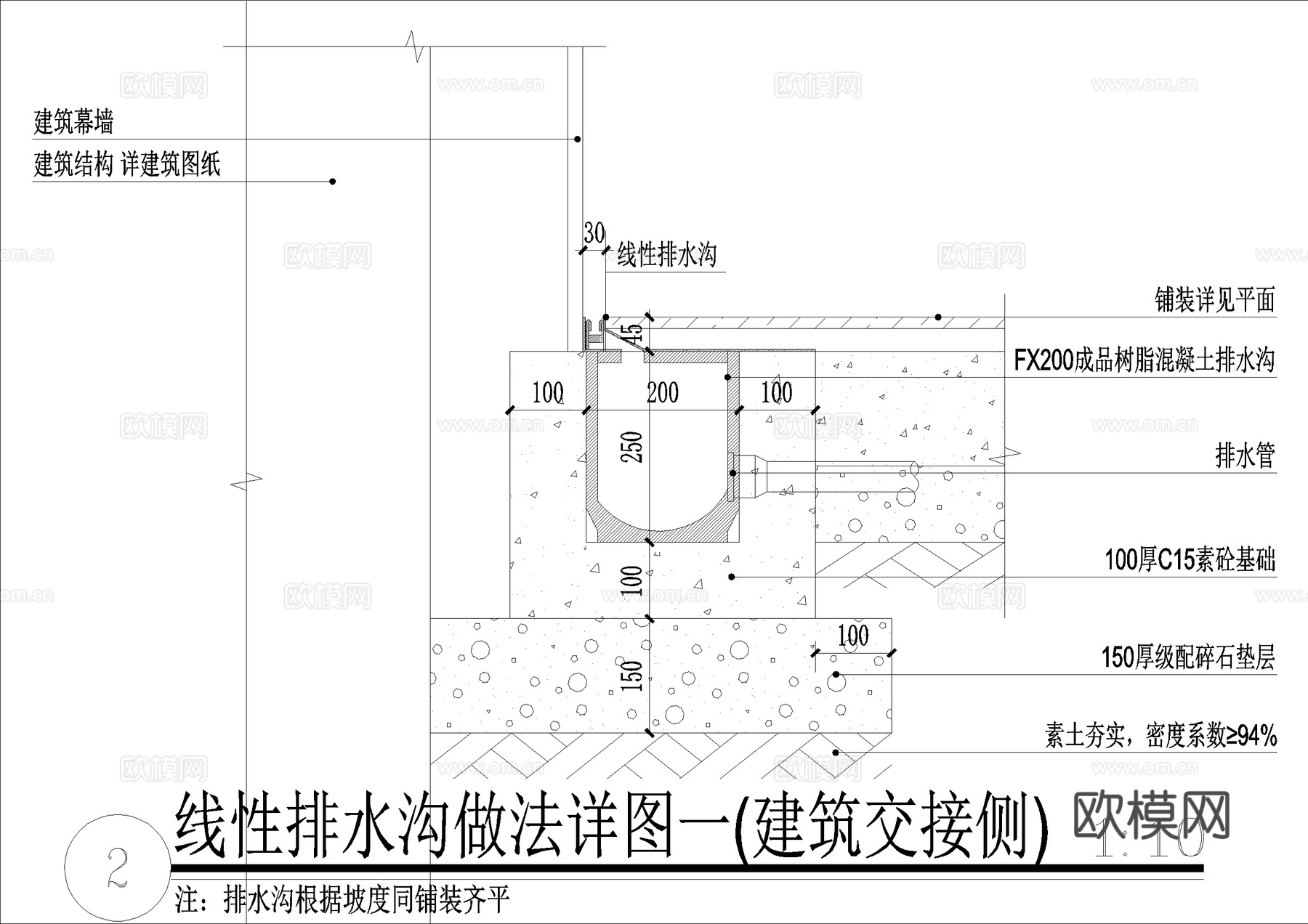 给排水节点详图 排水井 线性排水沟cad施工图