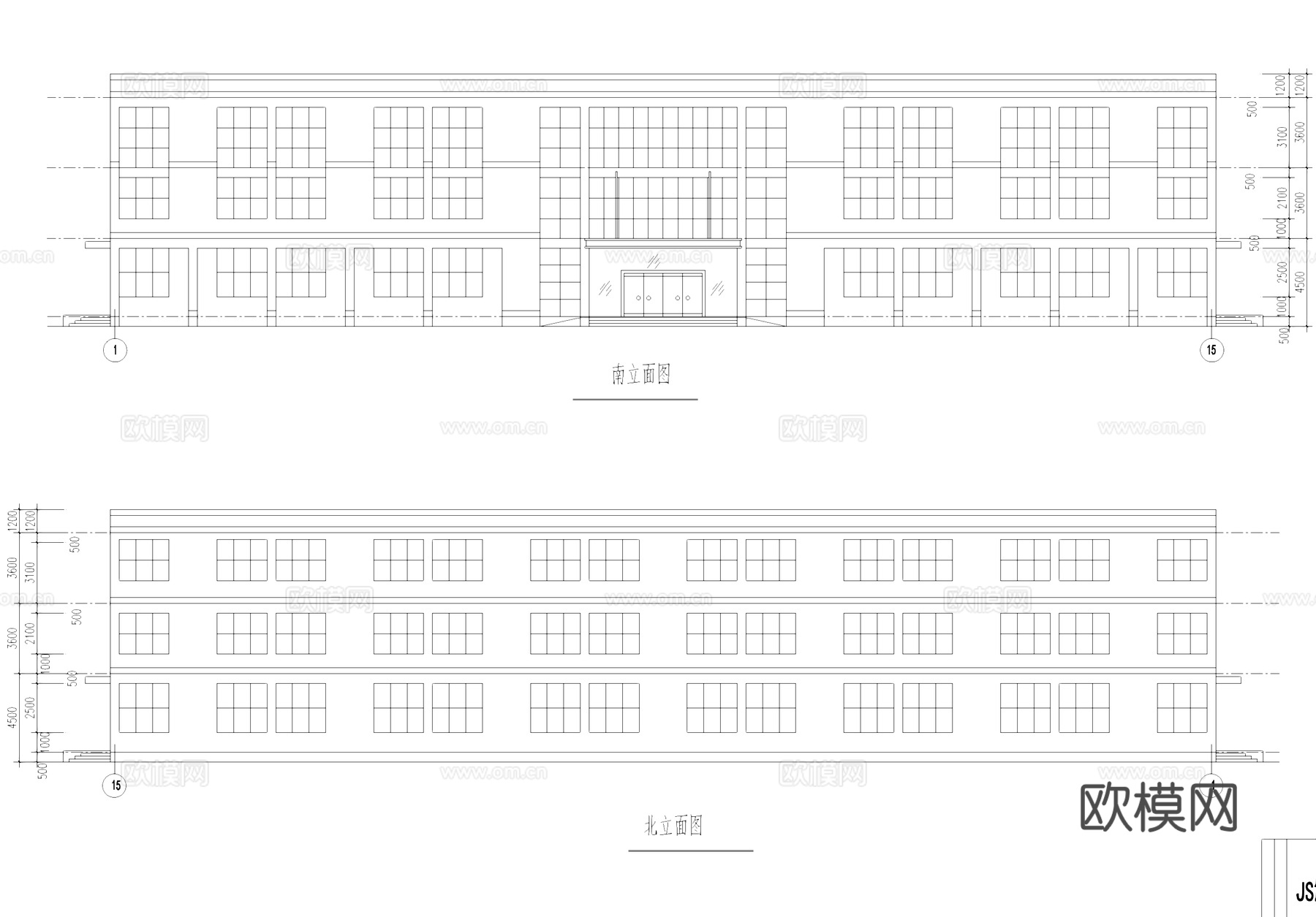 二级耐火七度抗震车间厂房工业建筑CAD施工图cad施工图