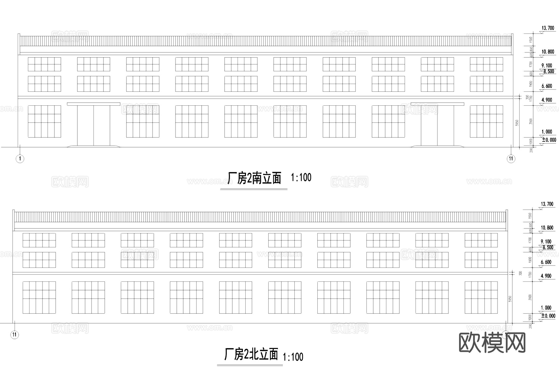 厂房工业建筑CAD施工图cad施工图