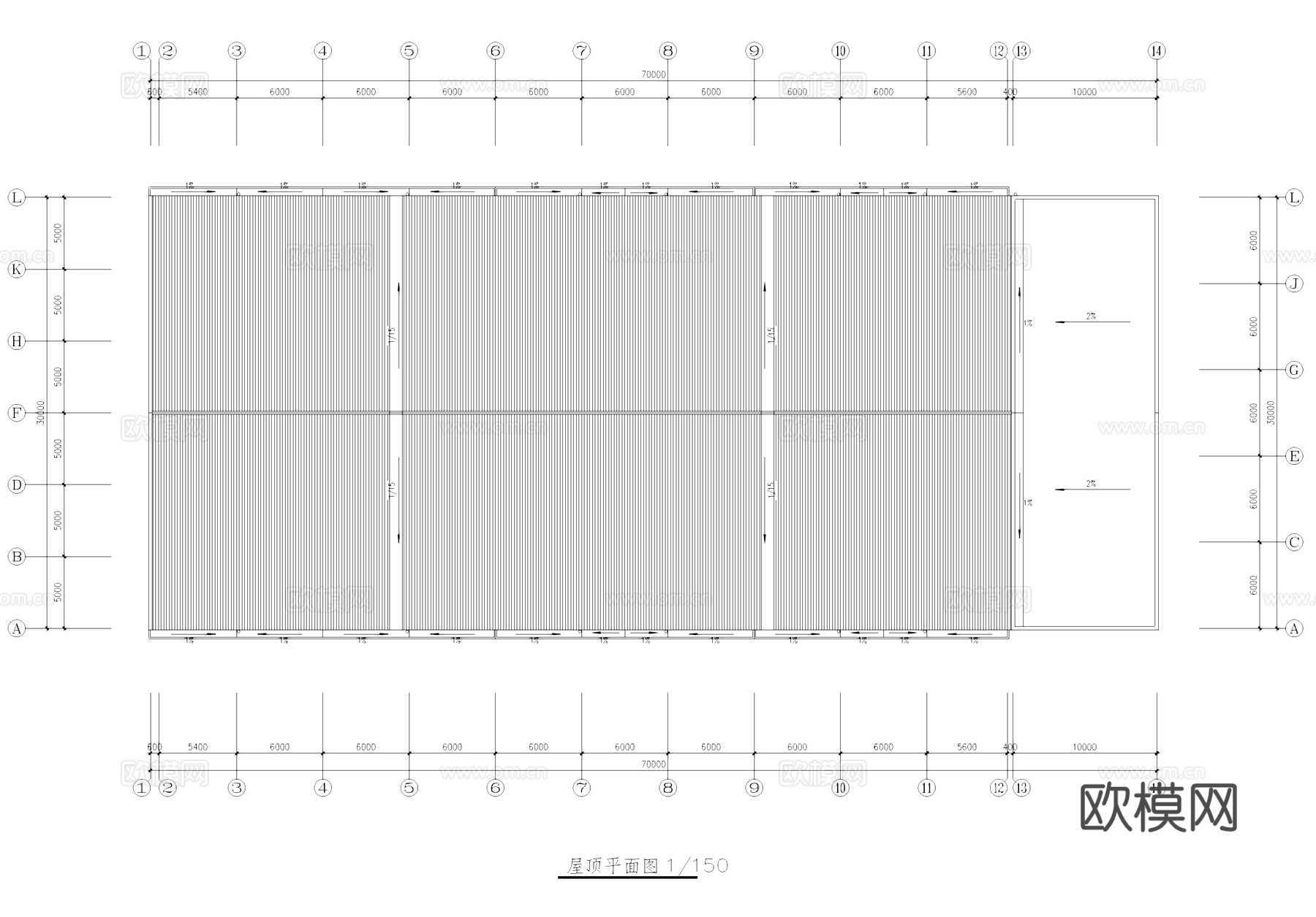 生产车间厂房工业建筑CAD施工图cad施工图