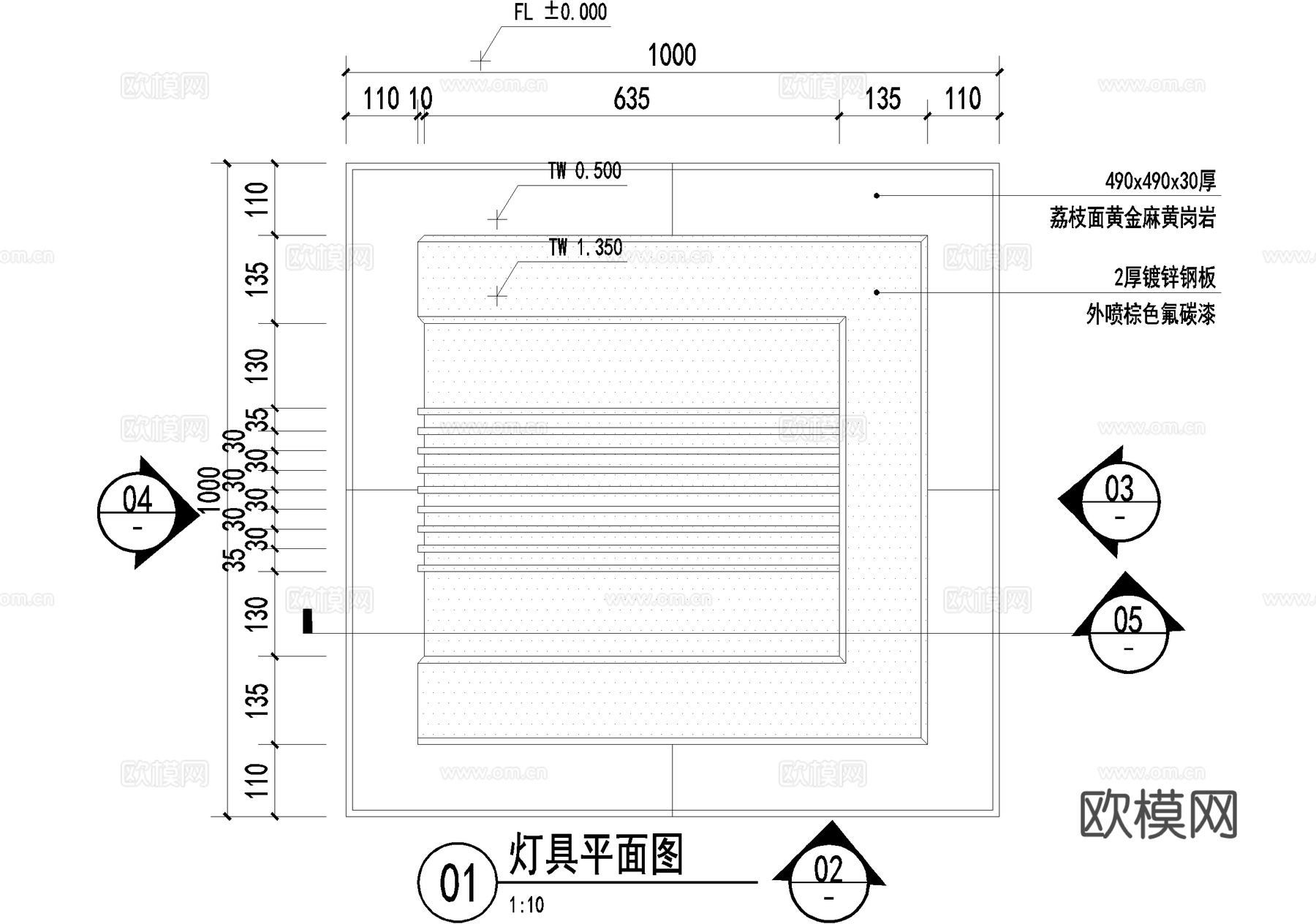 景观灯具cad施工图