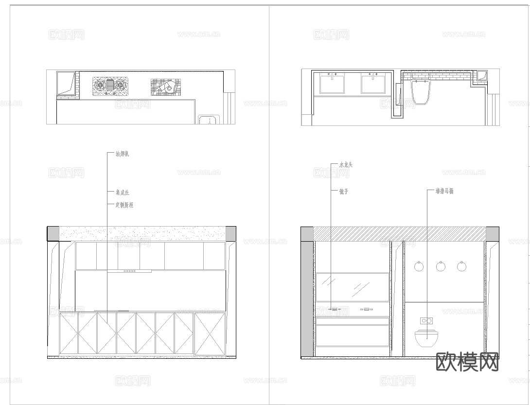 四室一厅样板间 最新全套施工图设计cad施工图