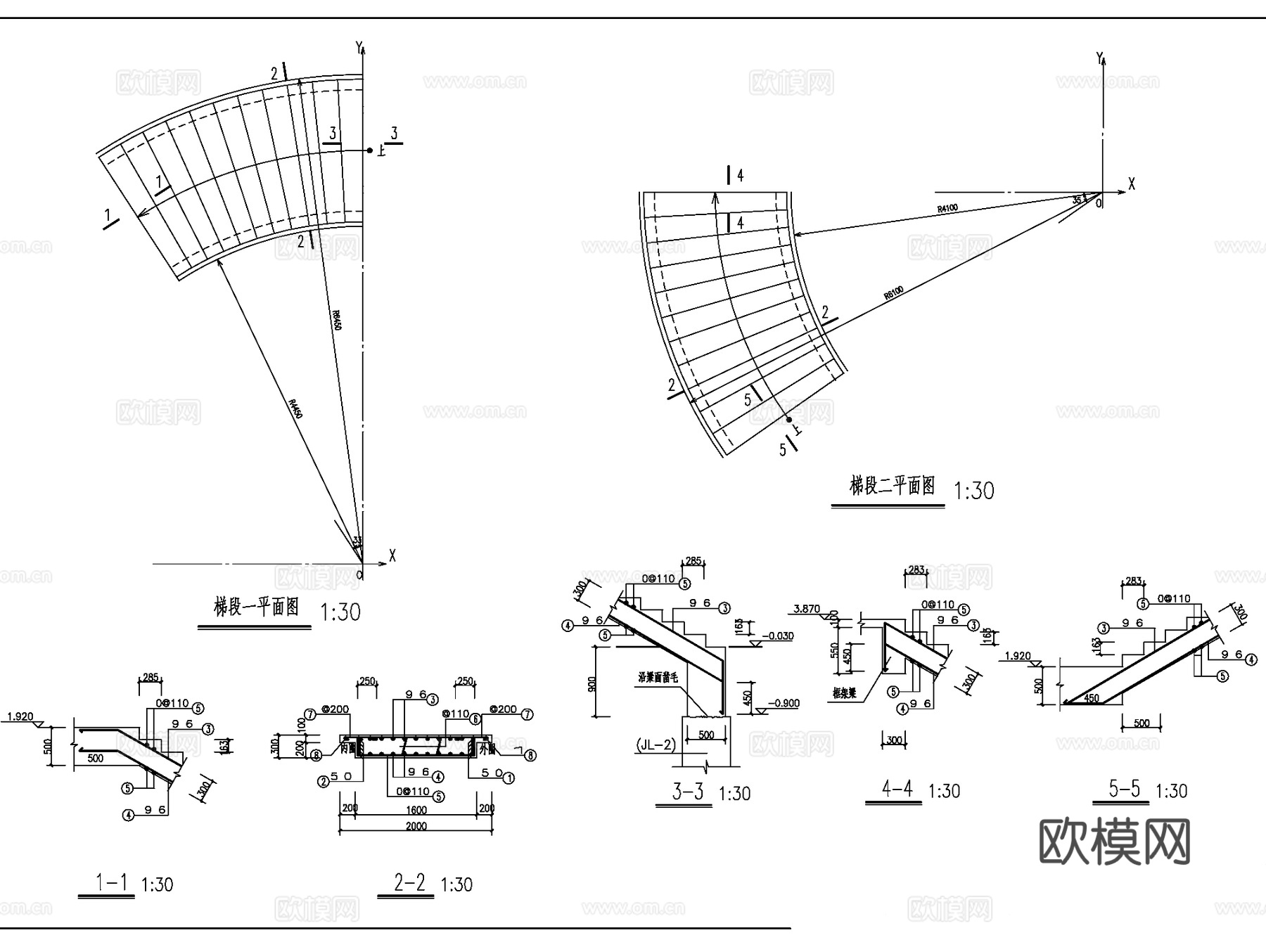 旋转楼梯CAD施工图全套cad施工图