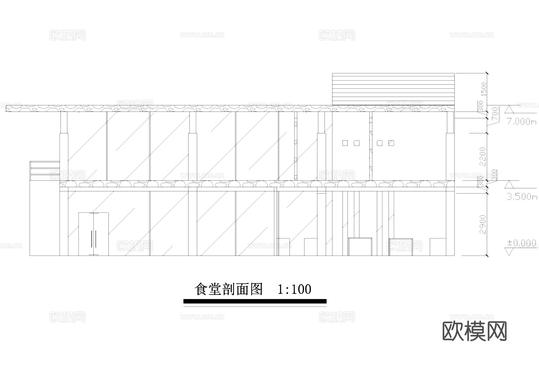 小型食堂餐厅建筑CAD施工图集cad施工图
