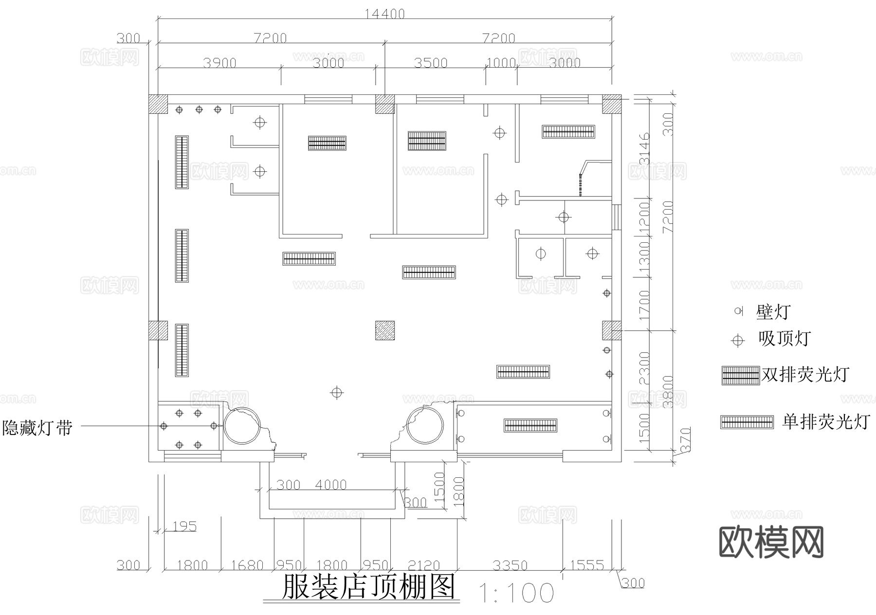 服装店 商铺服饰店 专卖店cad施工图