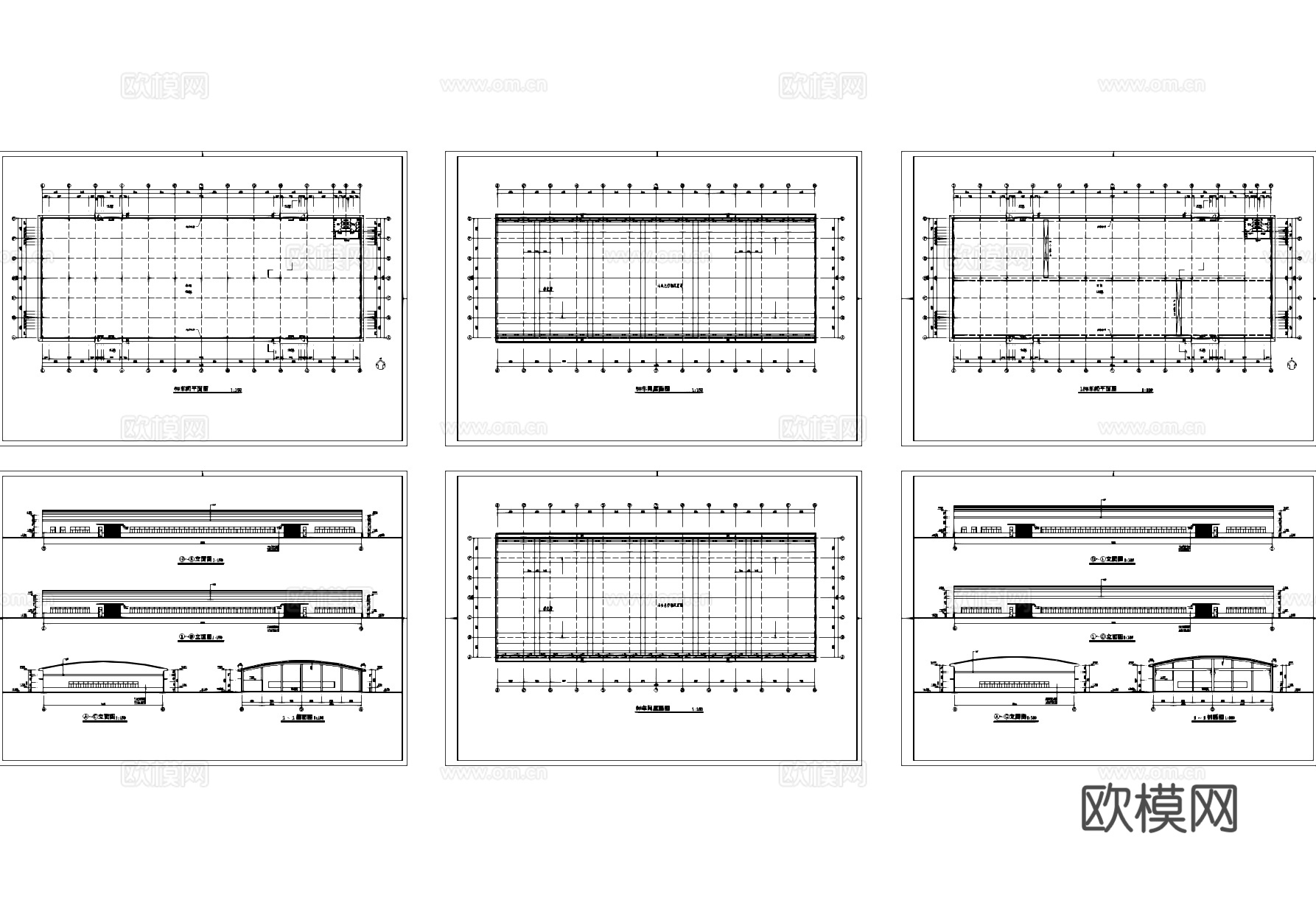 单层车间工业建筑CAD施工图cad施工图