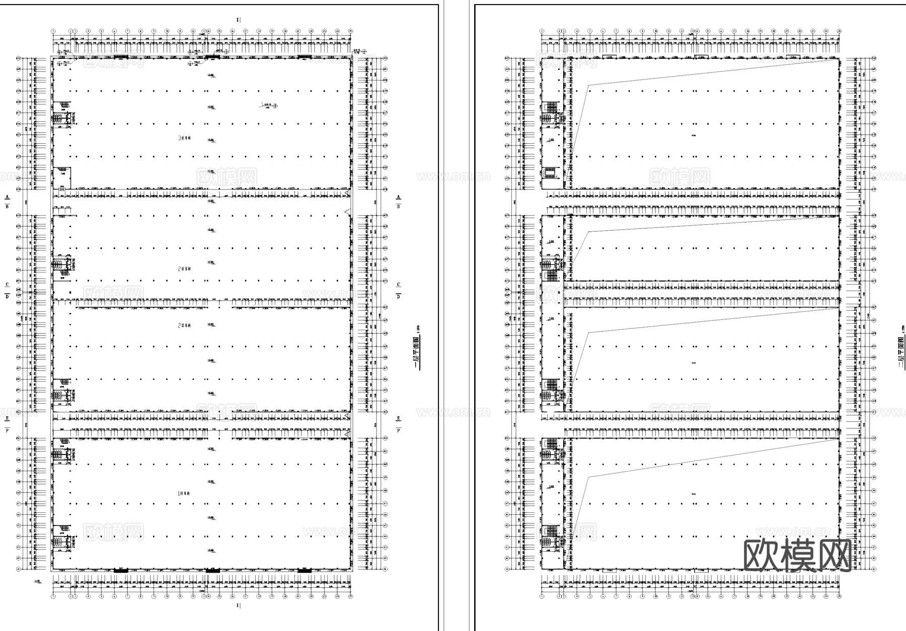 厂房工业车间建筑CAD施工图cad施工图