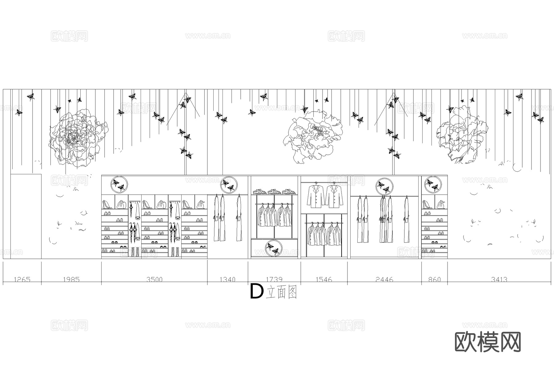 服装店 商铺服饰店 专卖店cad施工图