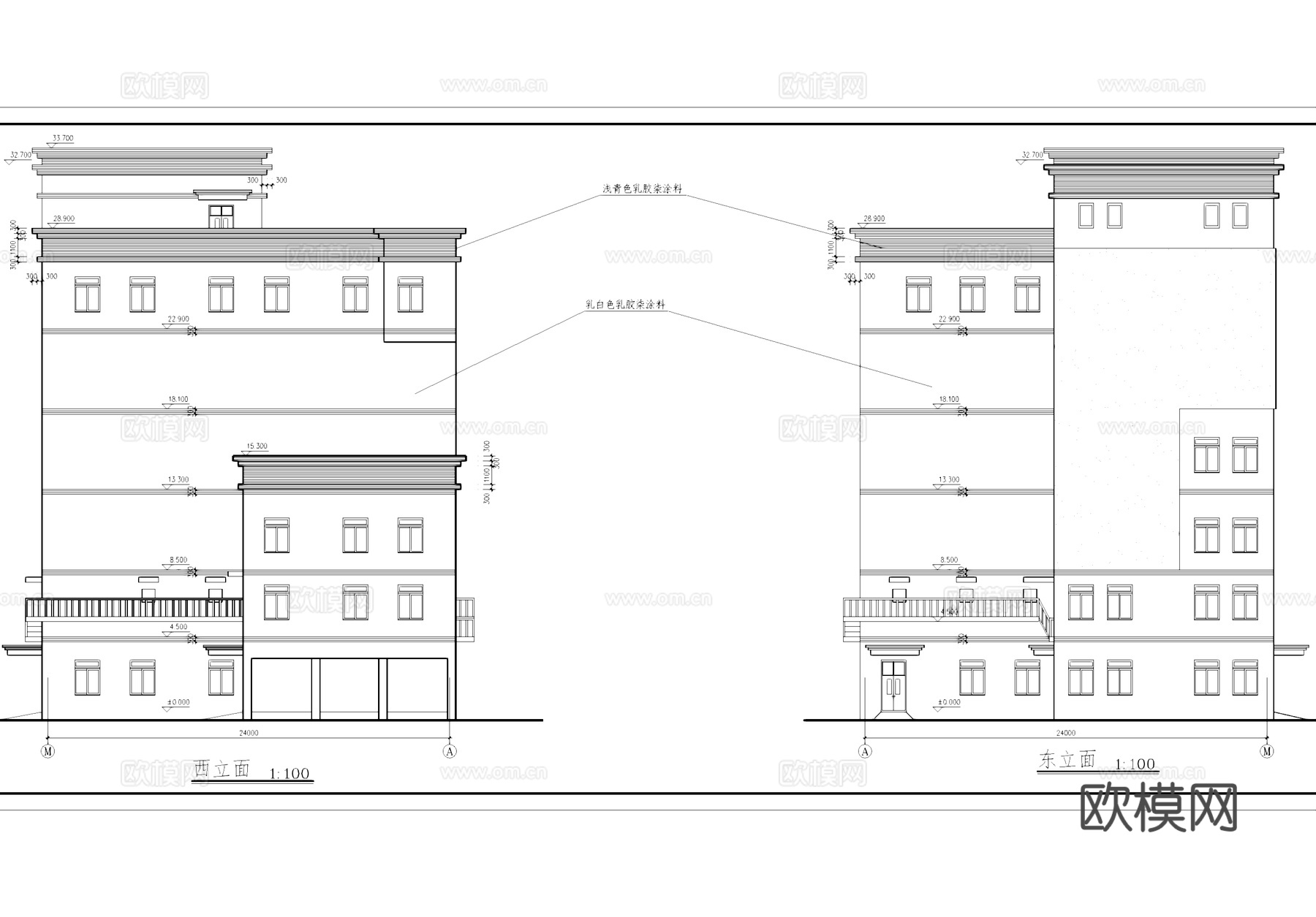 七层面粉加工厂厂房仓库工业建筑CAD施工图cad施工图