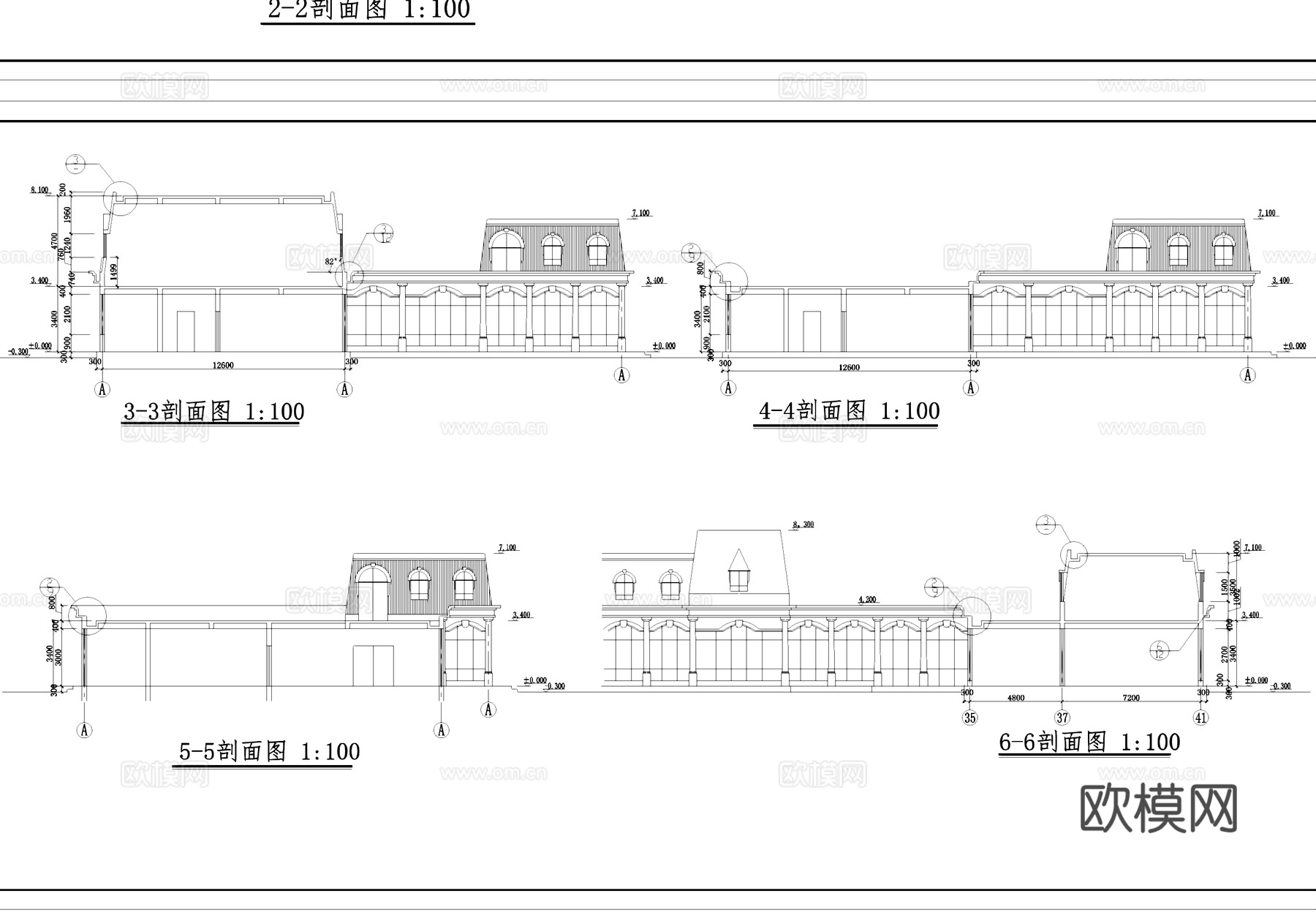 余杭茶馆休闲会所建筑CAD施工图cad施工图