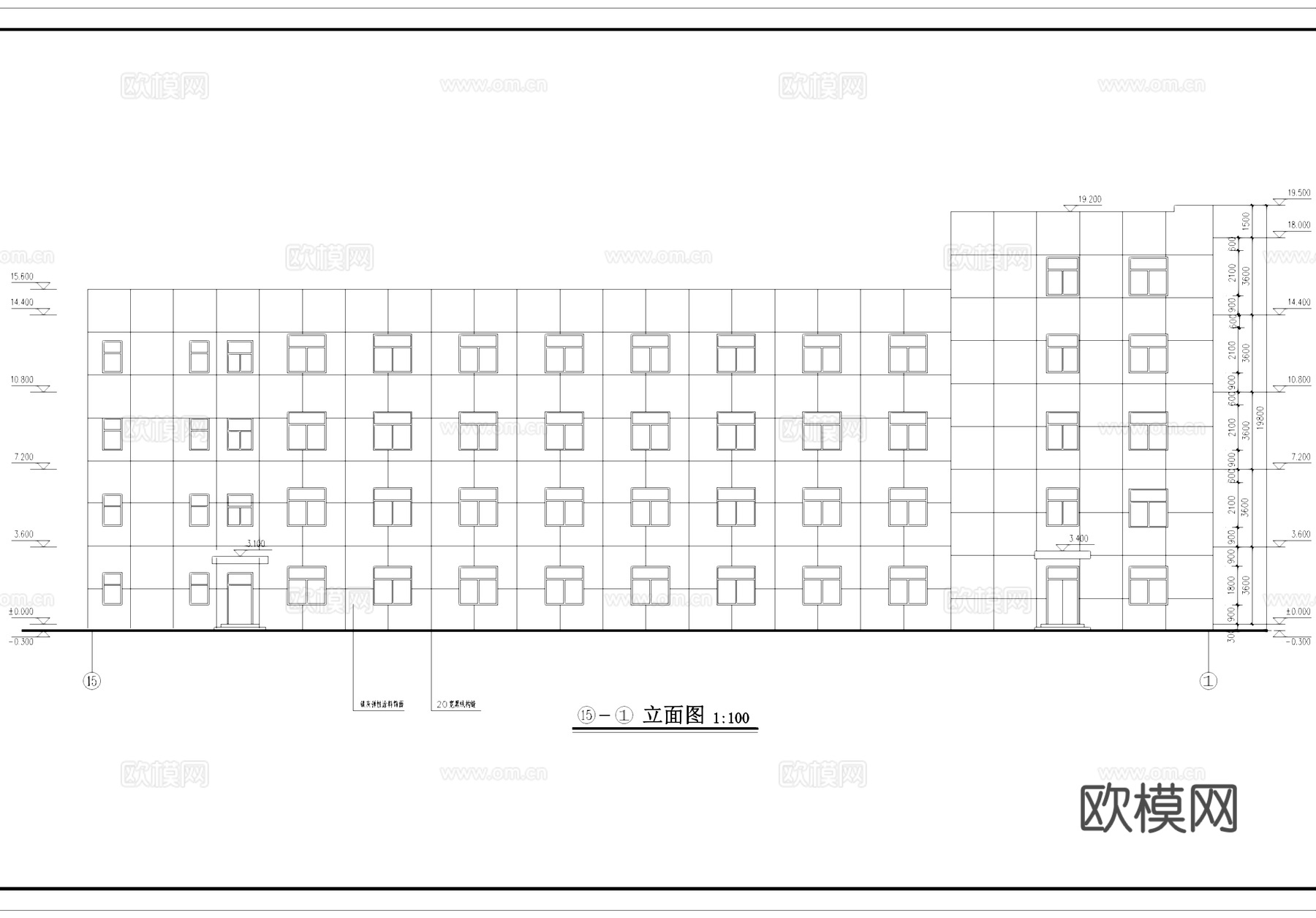 厂区办公楼建筑CAD施工图cad施工图