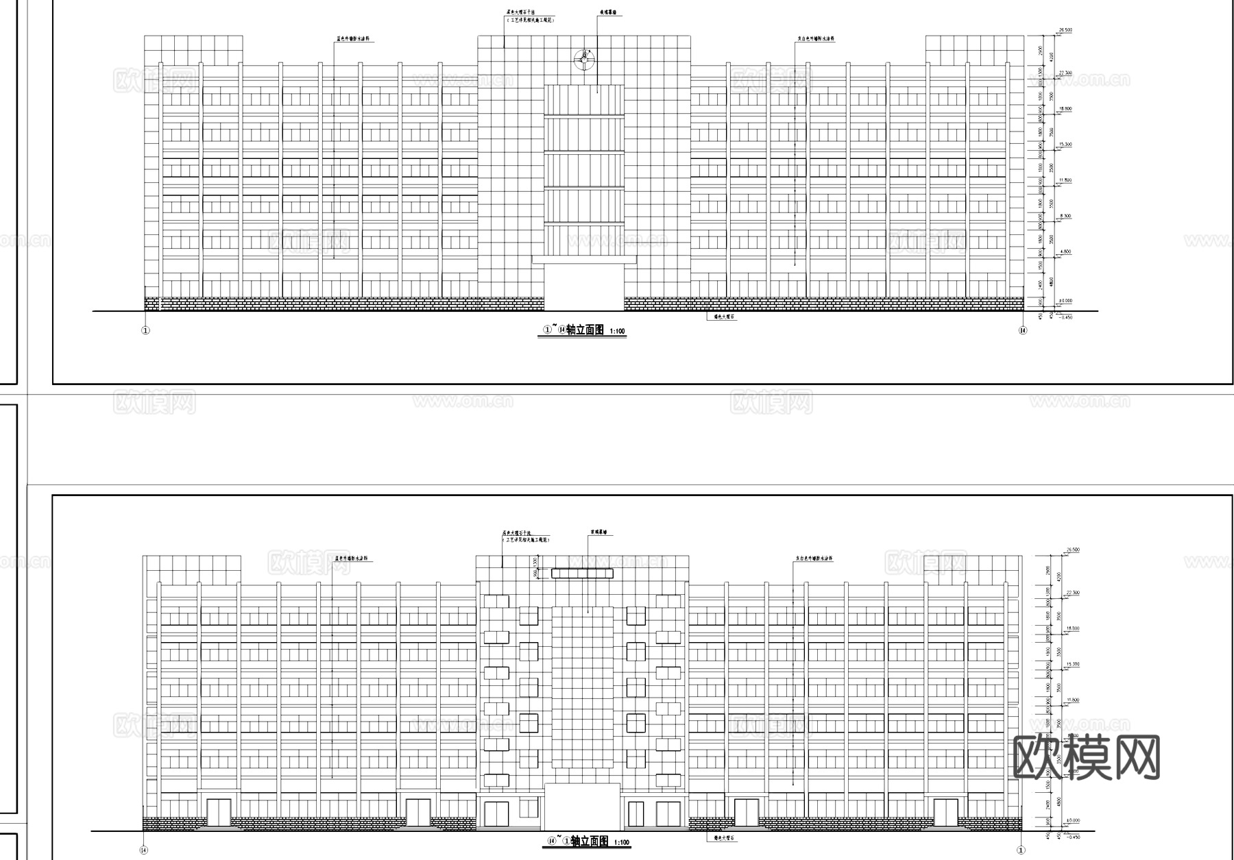 厂区办公楼建筑CAD施工图cad施工图