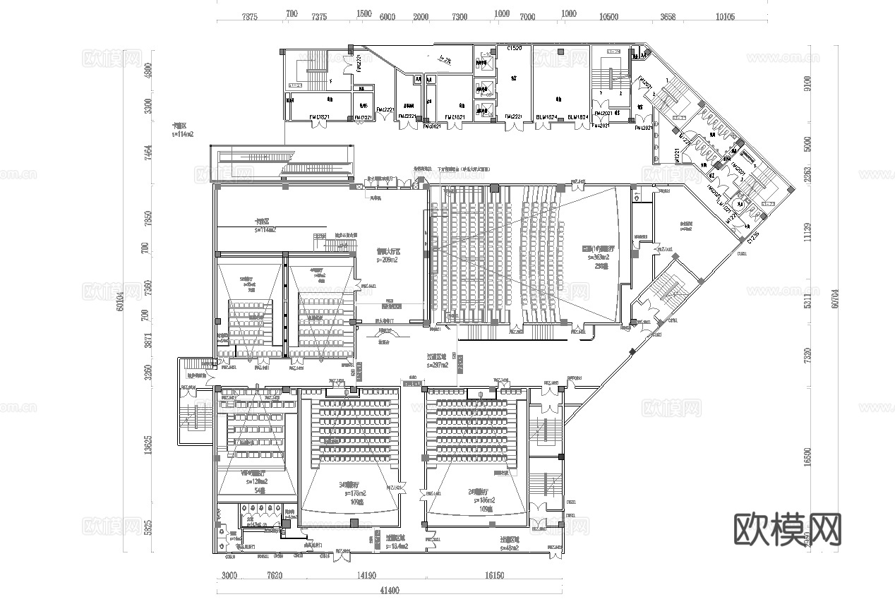 电影院 最新全套施工图设计cad施工图