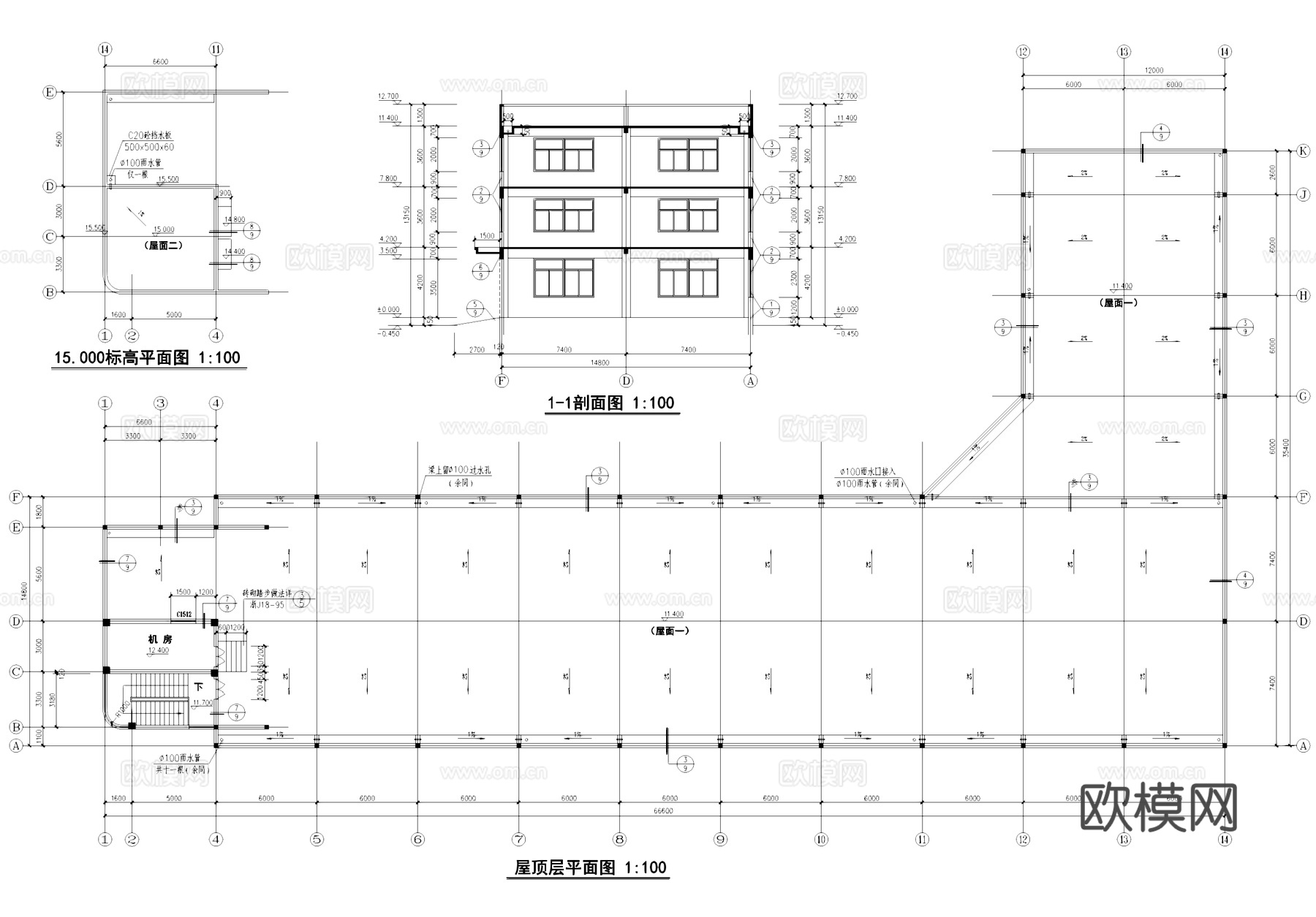 乡村经济联合社厂房工业建筑CAD施工图cad施工图
