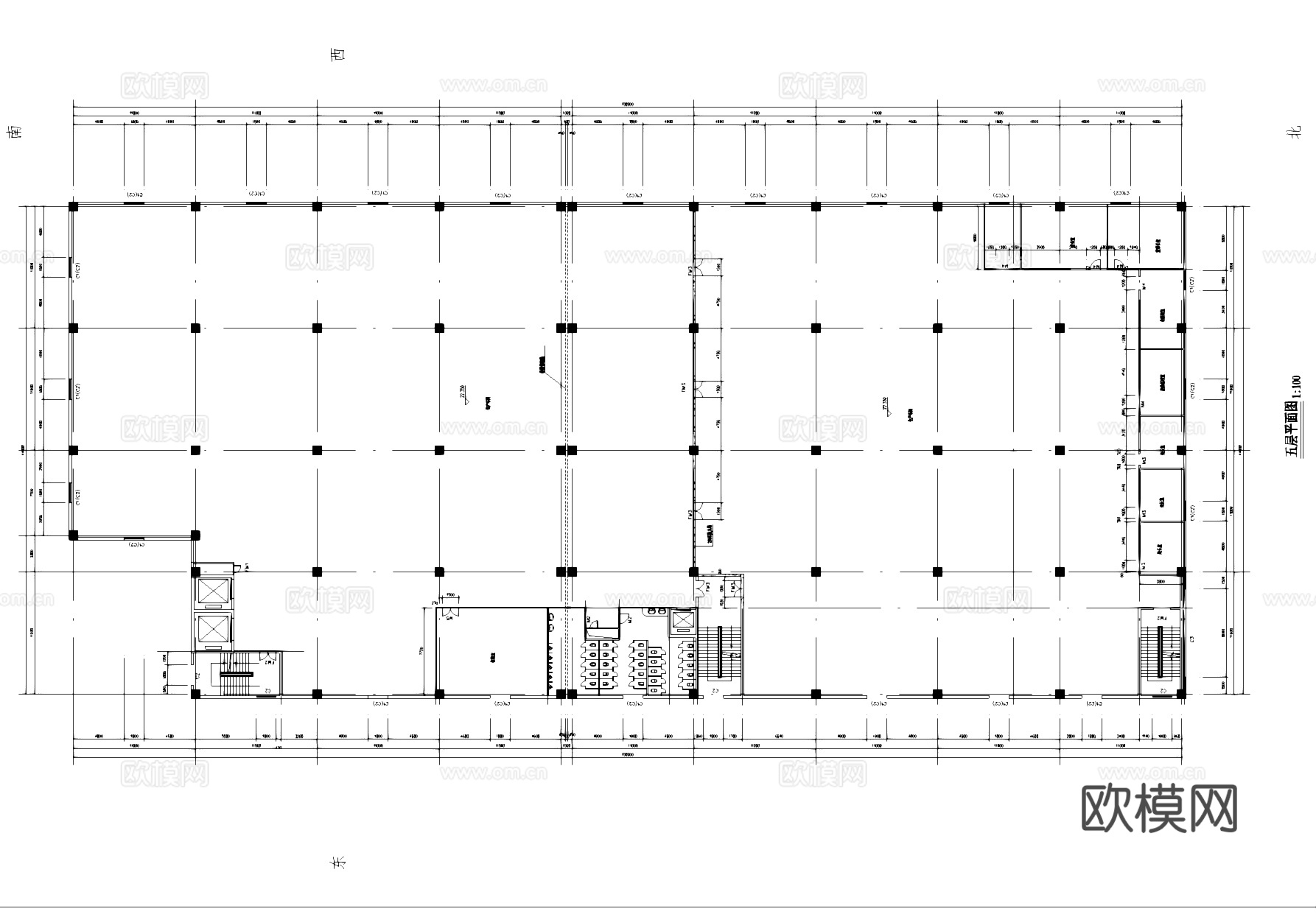 五层生产车间工业建筑平面图CAD施工图cad施工图