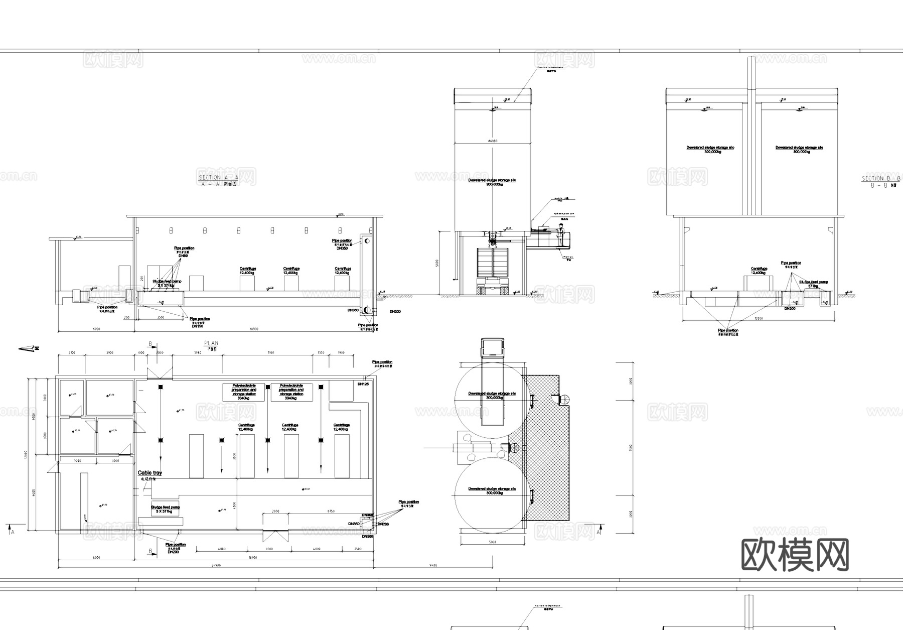 污水处理厂蛋形消化池及配套工业建筑CAD施工图cad施工图