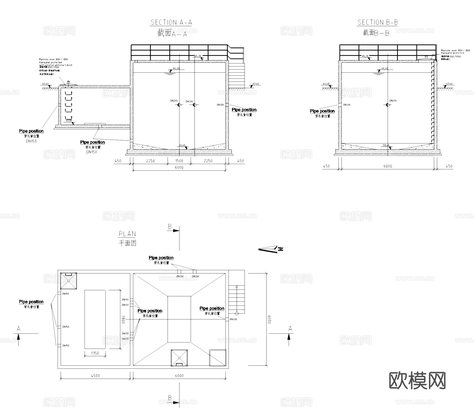 污水处理厂蛋形消化池及配套工业建筑CAD施工图cad施工图