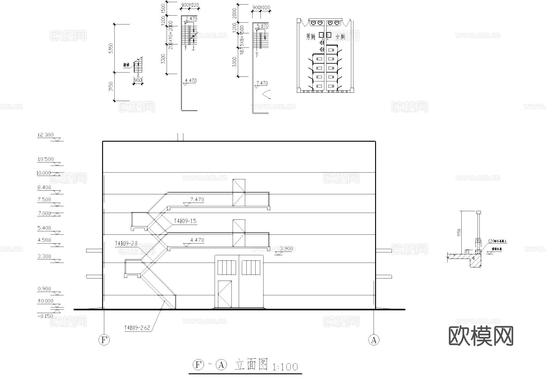加工车间厂房工业建筑CAD施工图cad施工图cad施工图