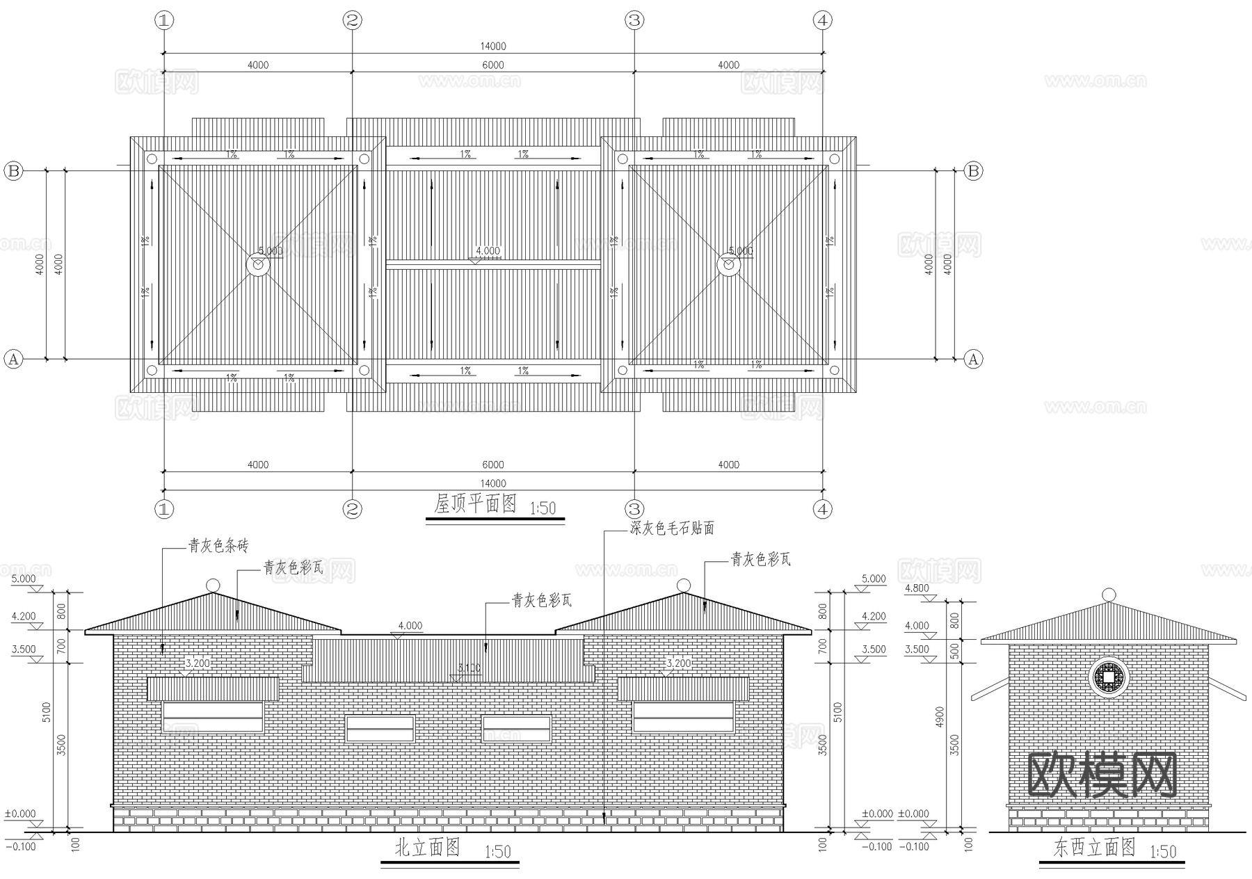 配电房变压器房发电机房厂房工业建筑cad施工图
