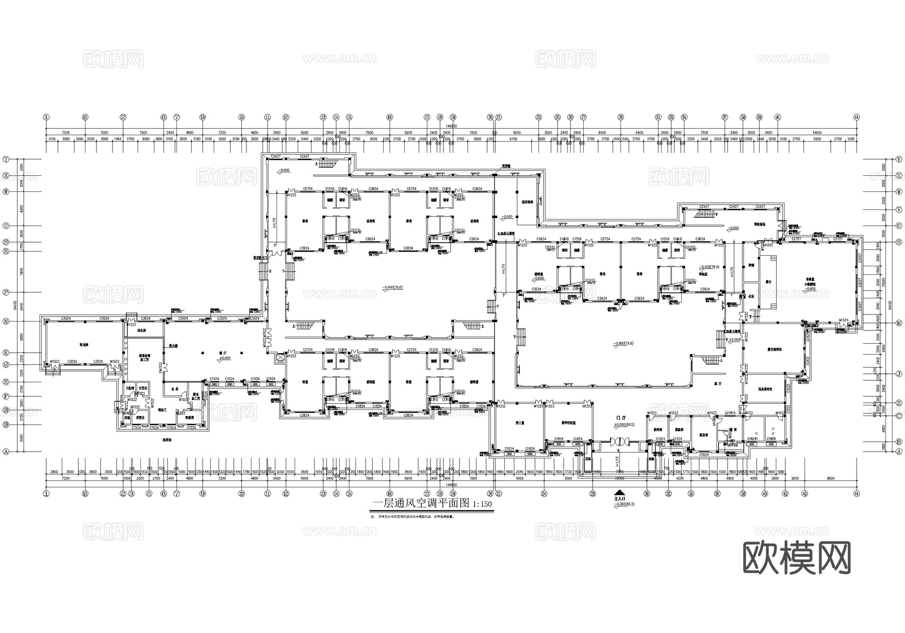 幼儿园建筑 三层托儿所塔楼cad施工图