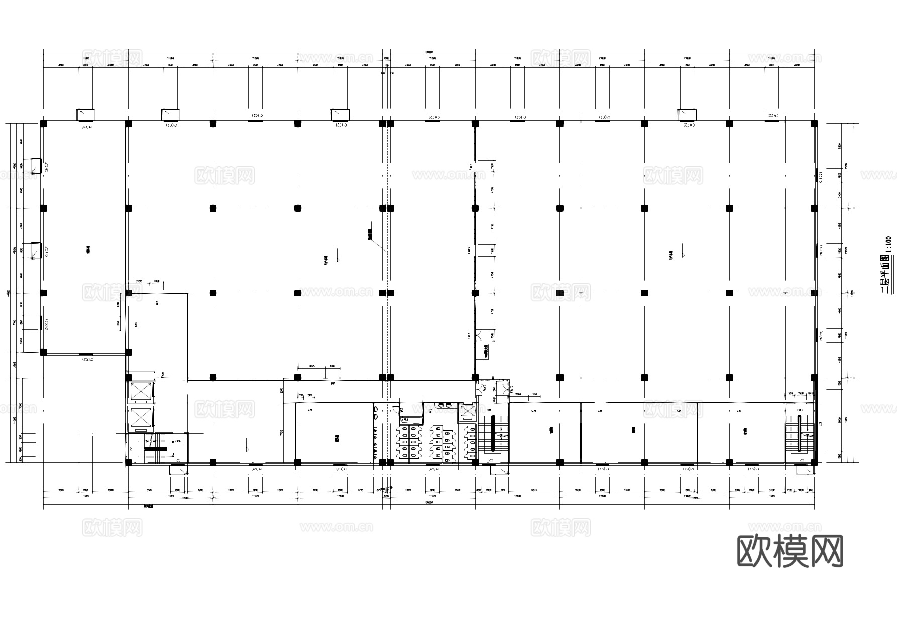 五层生产车间工业建筑平面图CAD施工图cad施工图