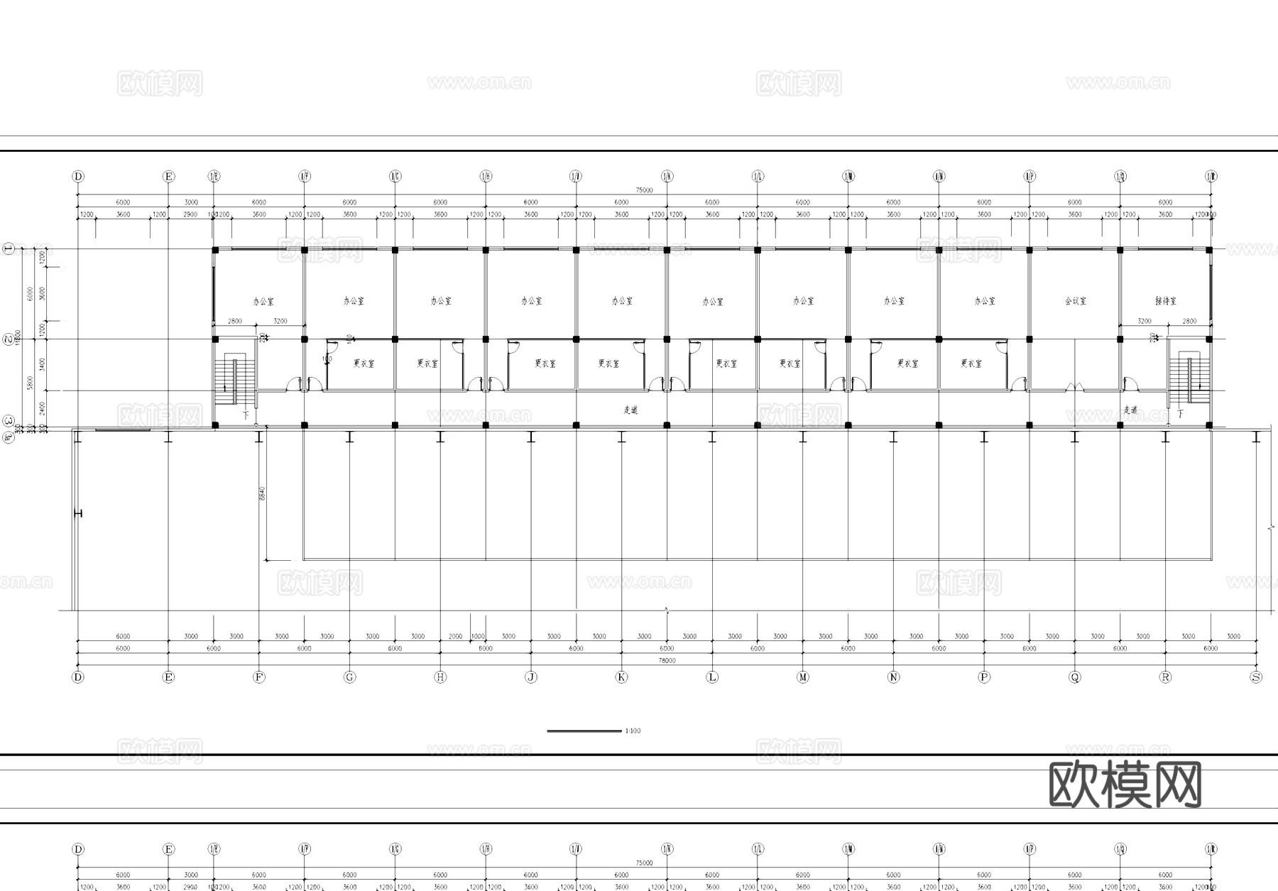 三层大型熔炼炉车间厂房工业建筑CAD施工图集cad施工图