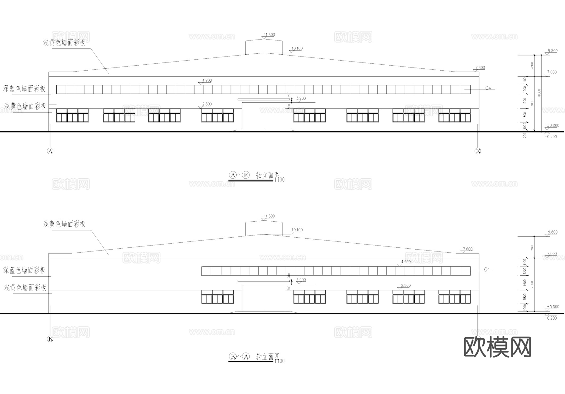 食品仓库仓储工业建筑CAD施工图cad施工图
