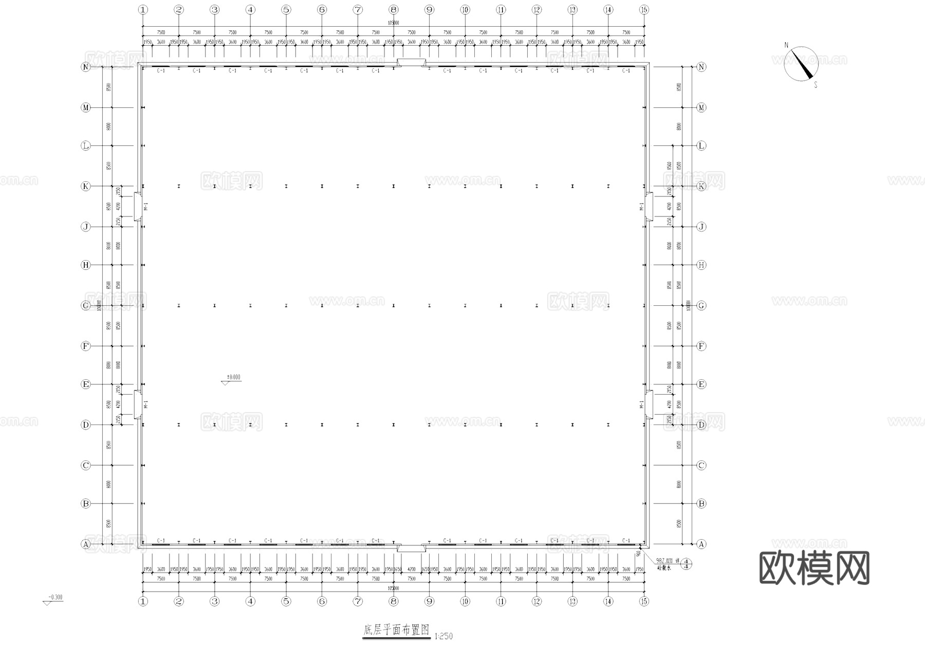 彩钢板工业厂房车间建筑结构CAD施工图集cad施工图