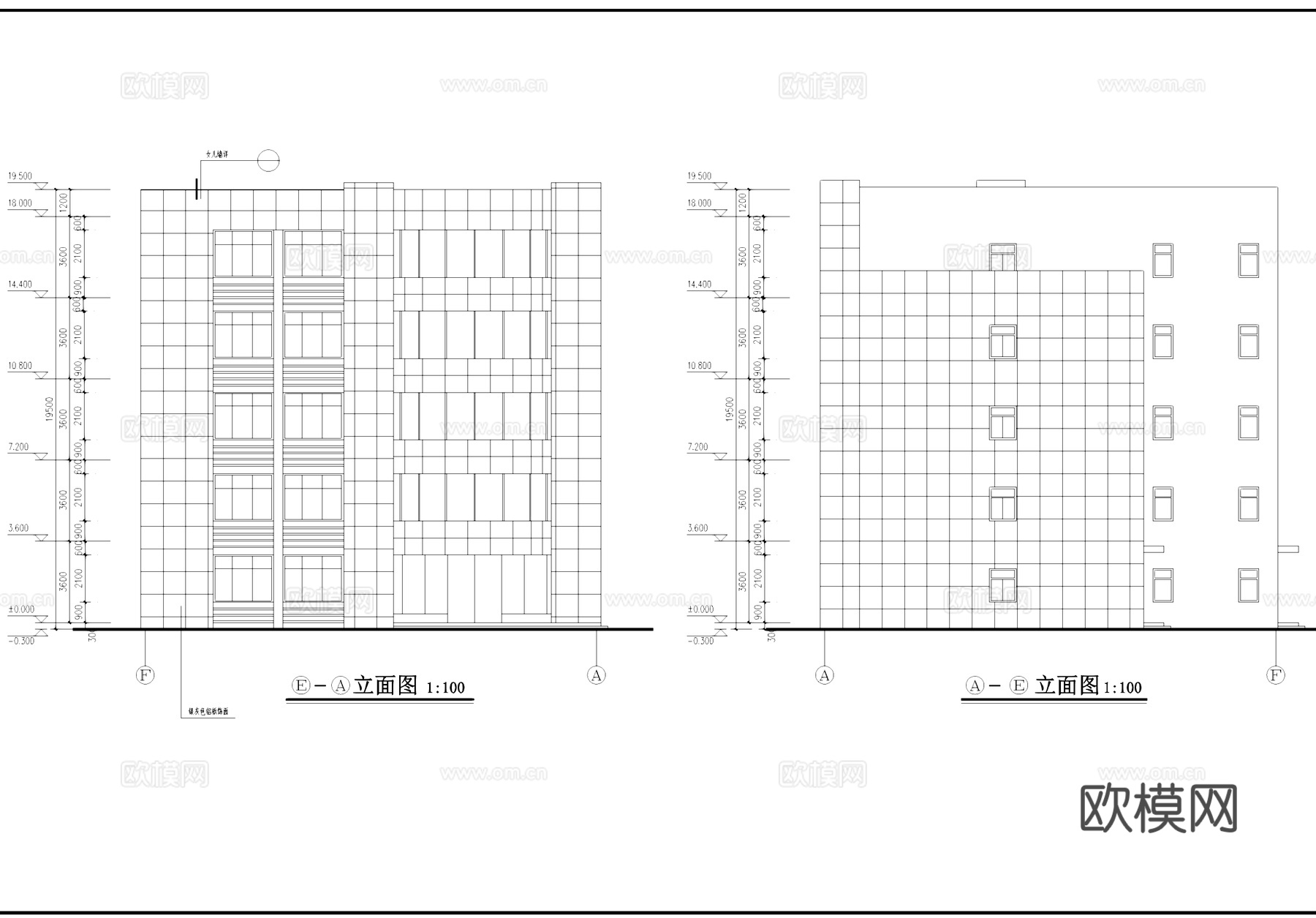 厂区办公楼建筑CAD施工图cad施工图