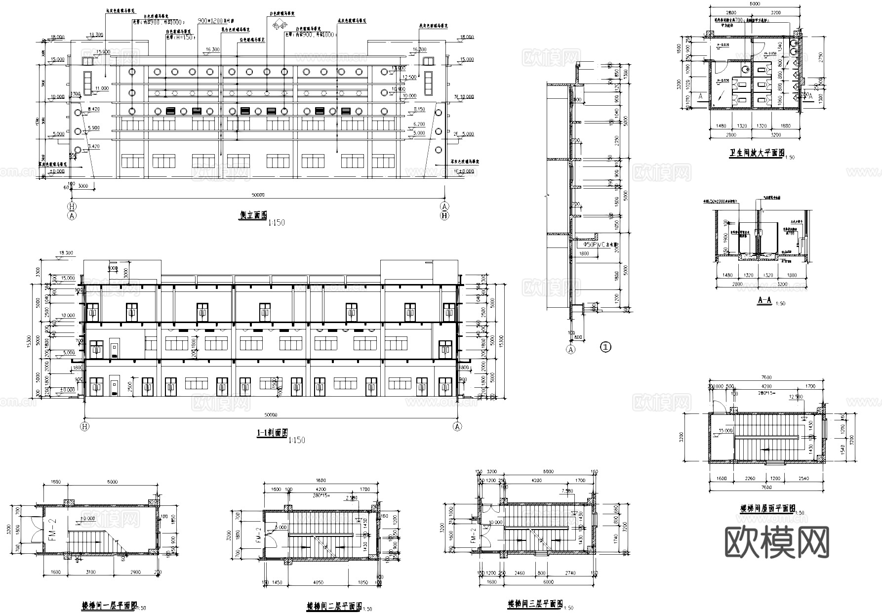 茂扬工业厂房加工车间建筑CAD施工图cad施工图