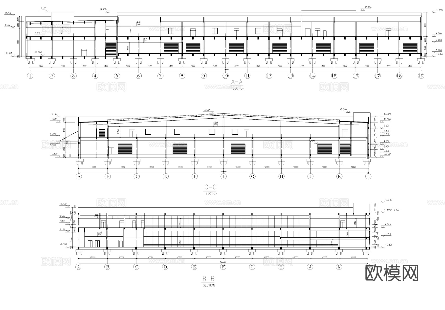 单层制造包装车间厂房工业建筑CAD施工图cad施工图