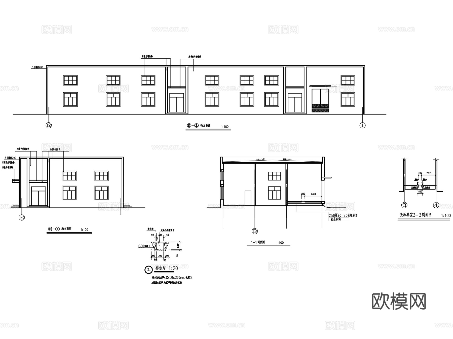 街道换热站建筑CAD施工图cad施工图