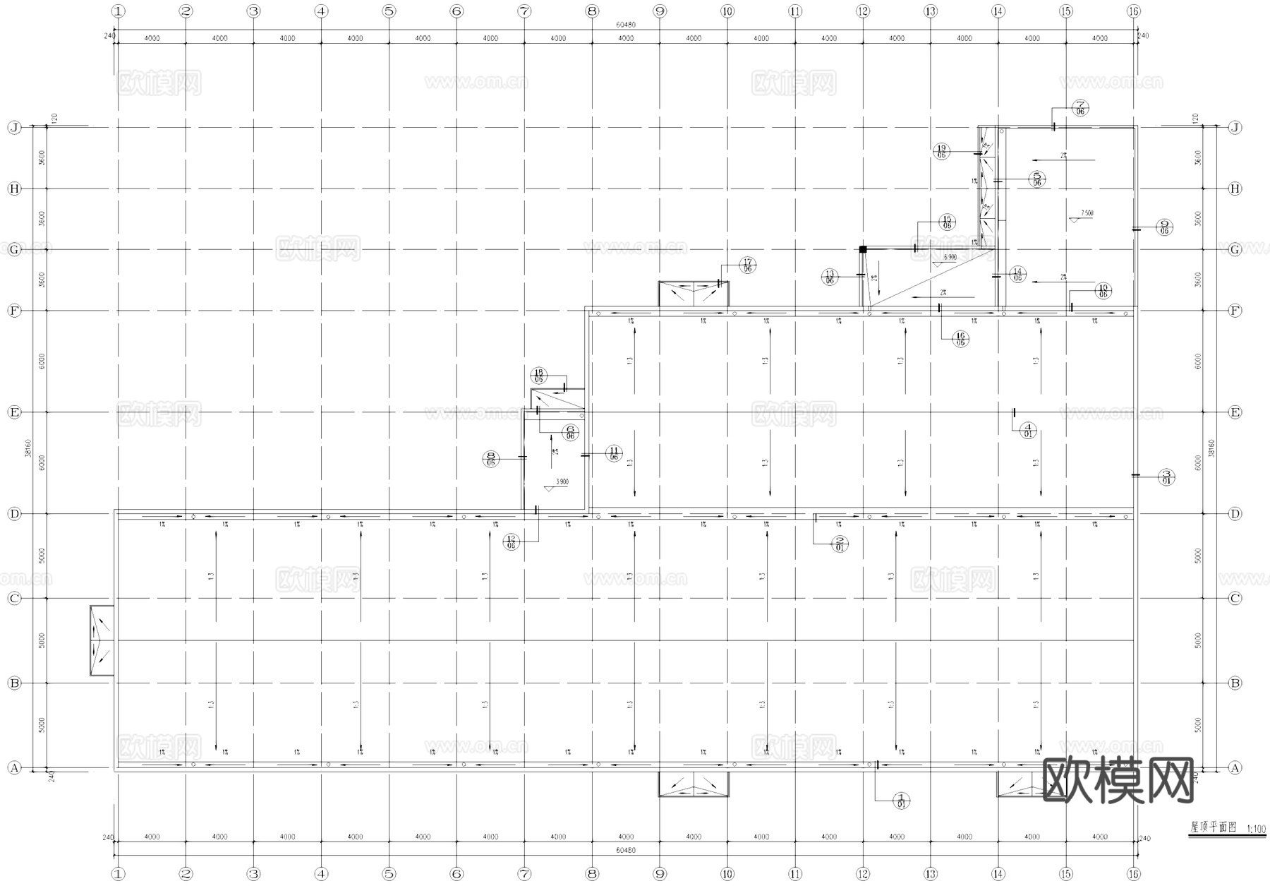 二层车间办公厂房工业建筑CAD施工图cad施工图